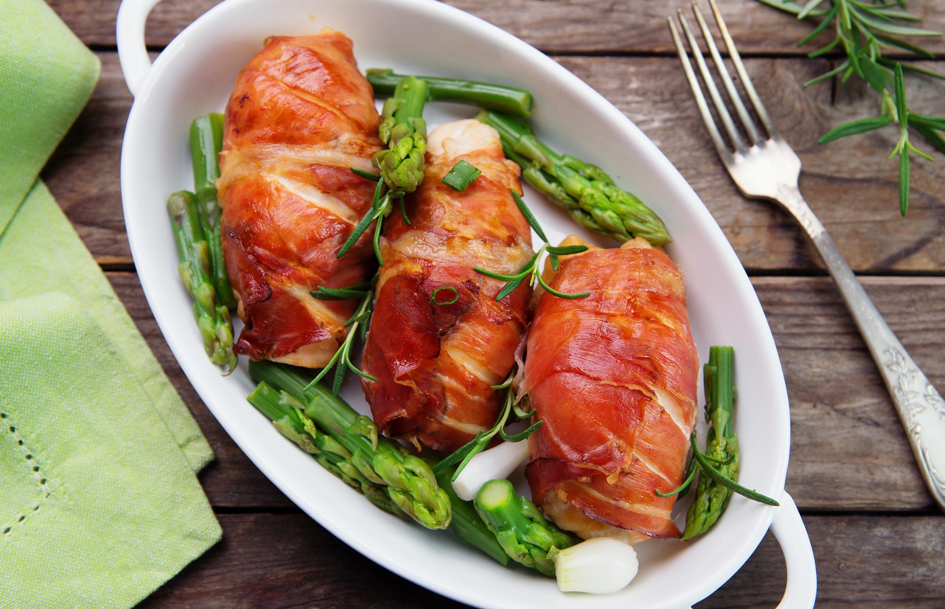 Mozzarella chicken wrapped in Parma Ham