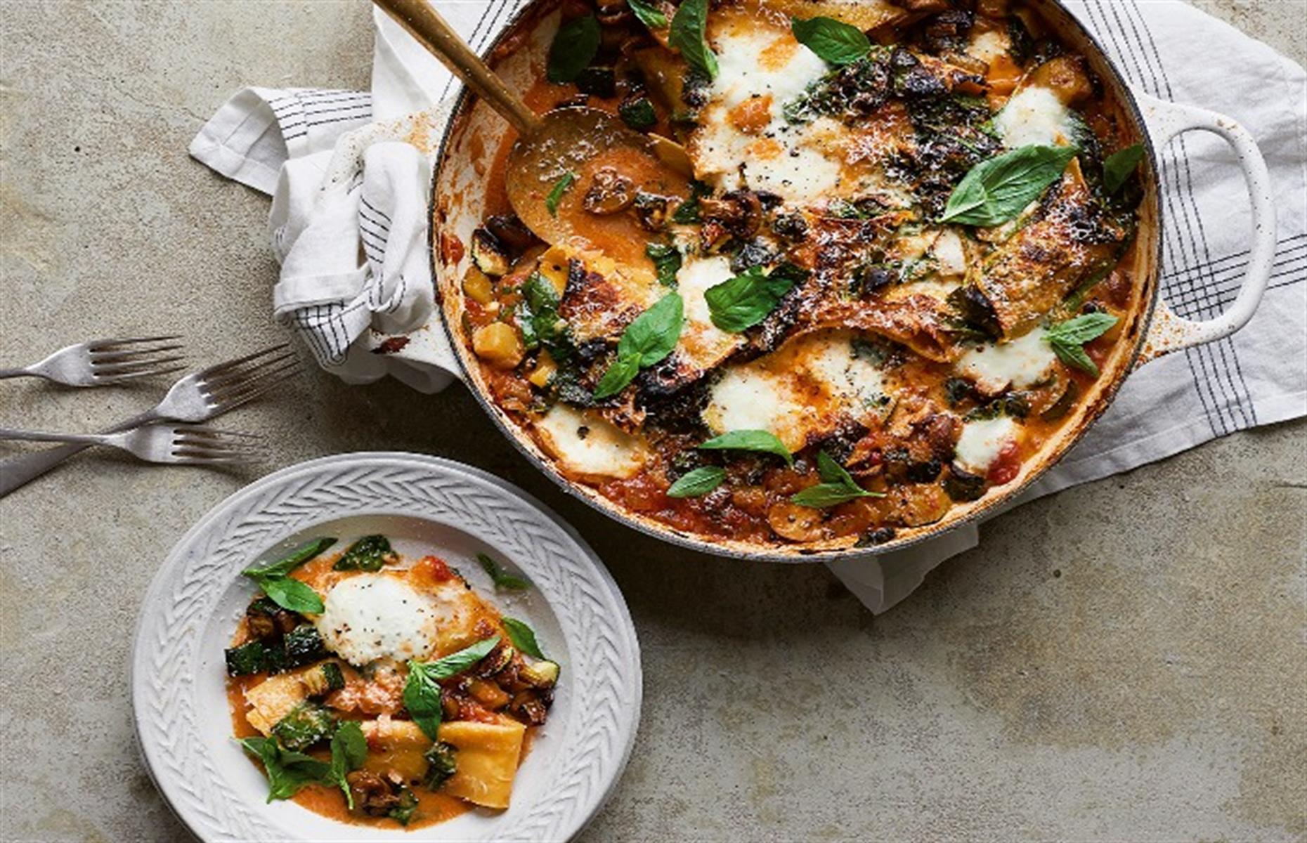 3. One-pan vegetable lasagne