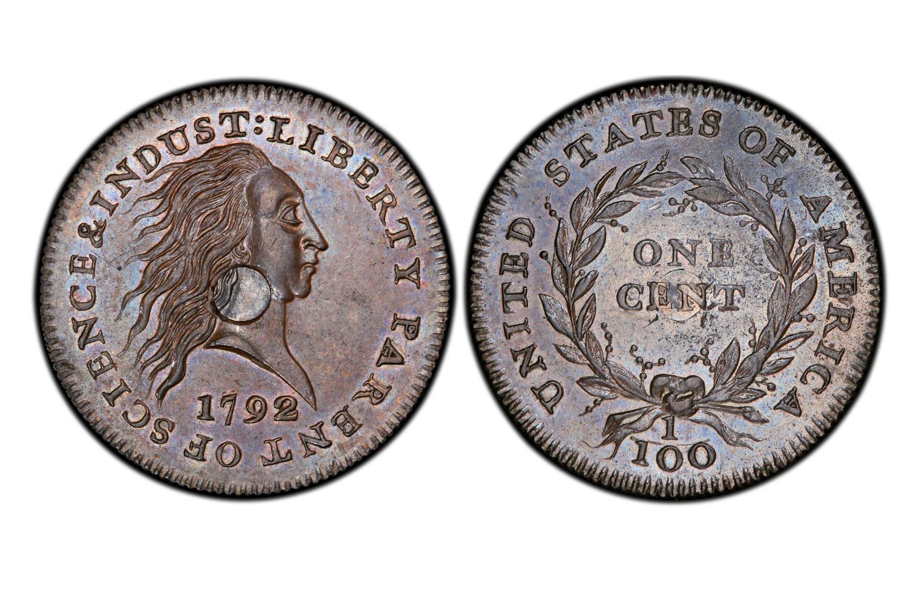 1792 Silver-Center Cent, USA: $1,997,500 (£1.62m)