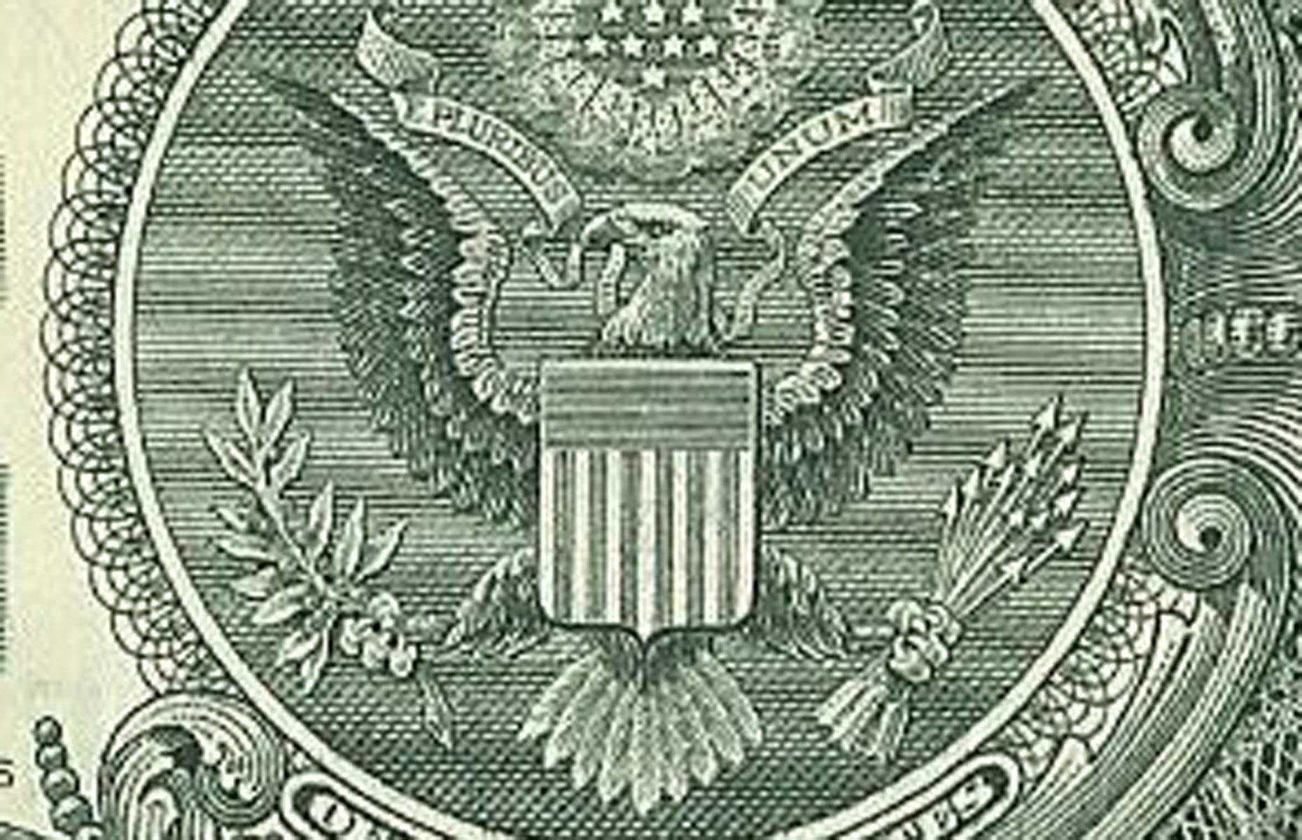 US $1 bill: bald eagle 
