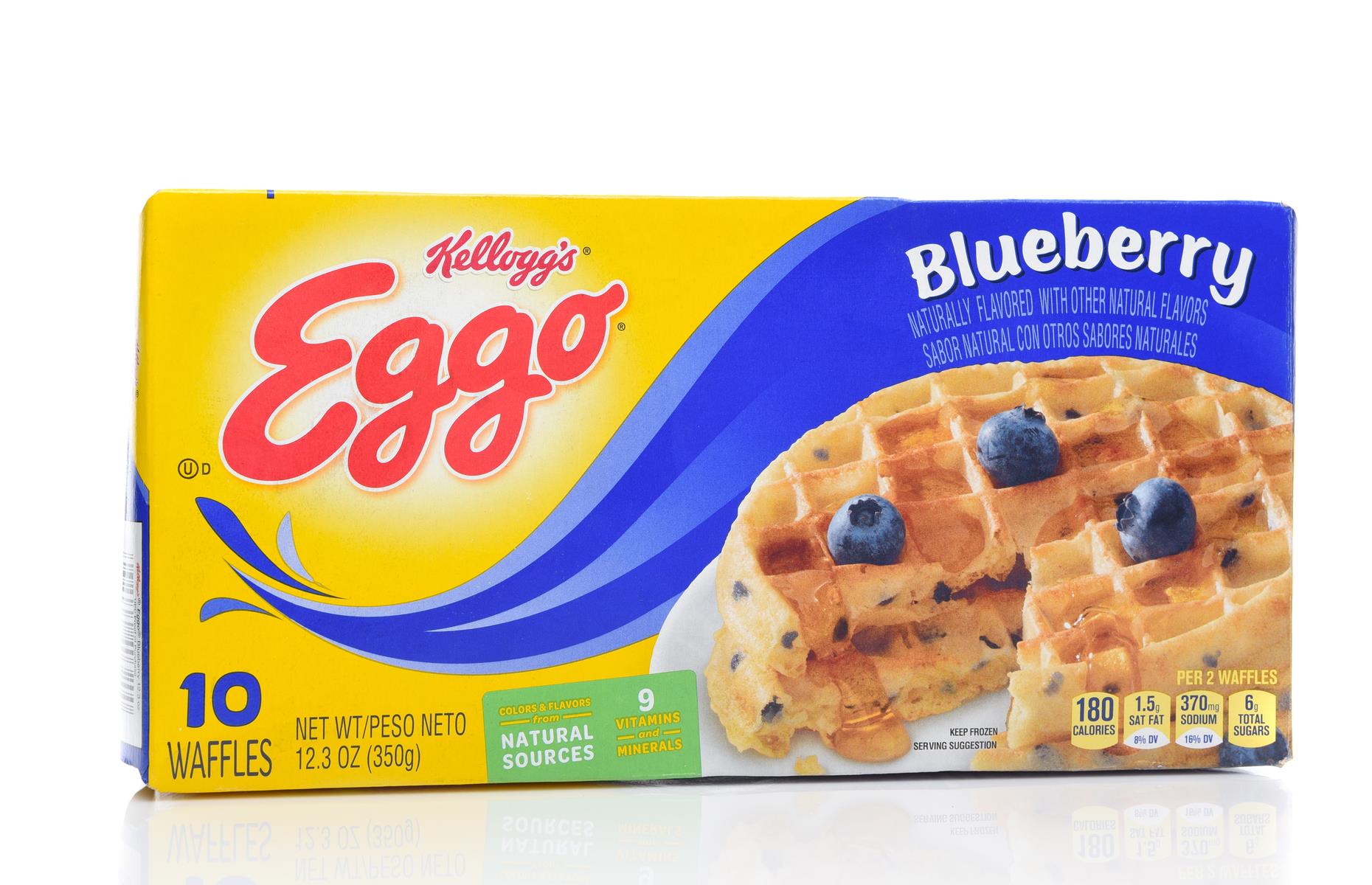 18. Eggo blueberry waffles (8.6% sugar)