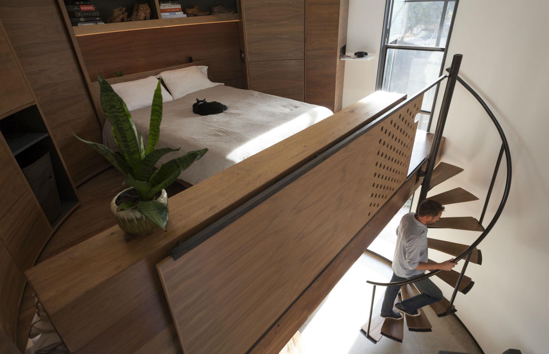 A mezzanine bedroom
