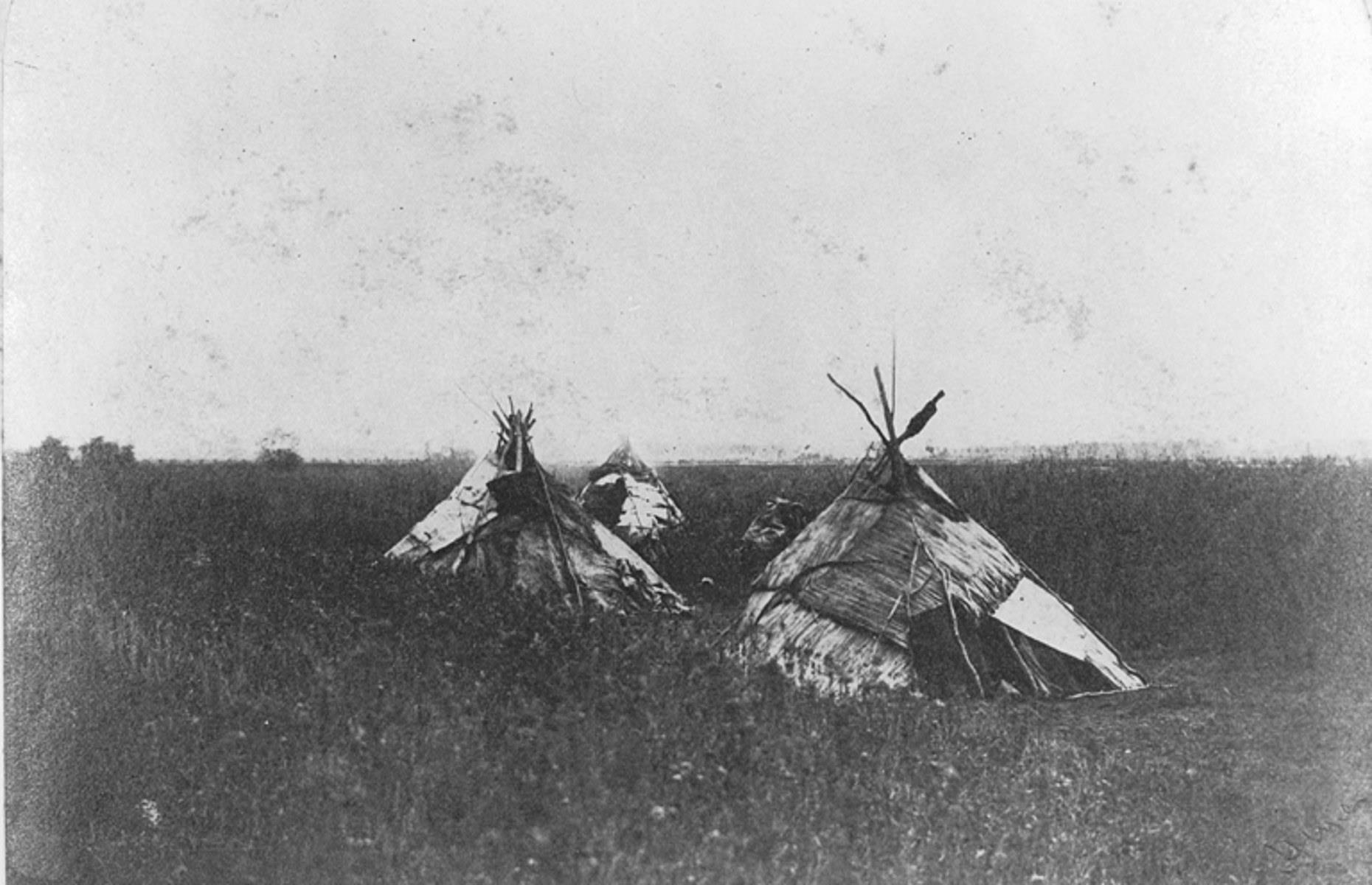 1858: prairie tents outside the Red River Settlement, Manitoba