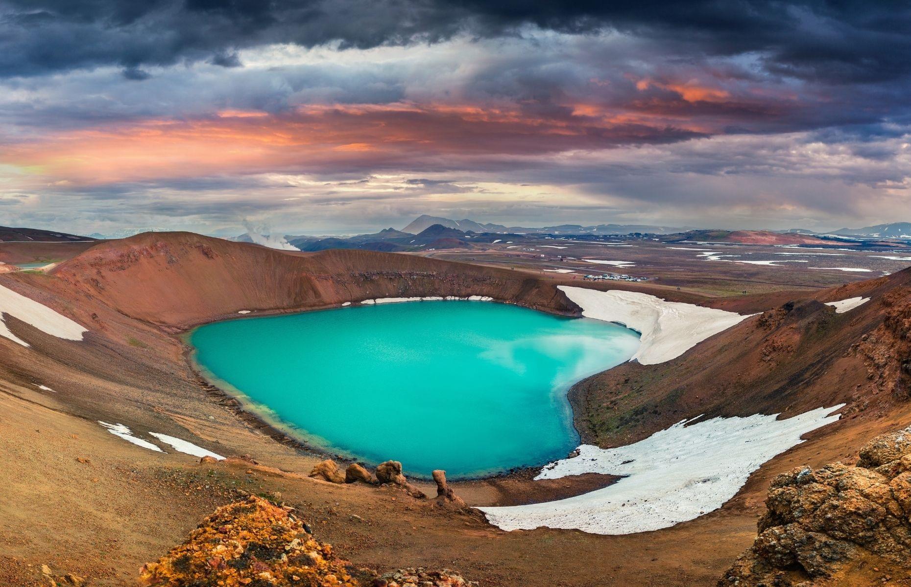 Krafla volcano and Lake Víti