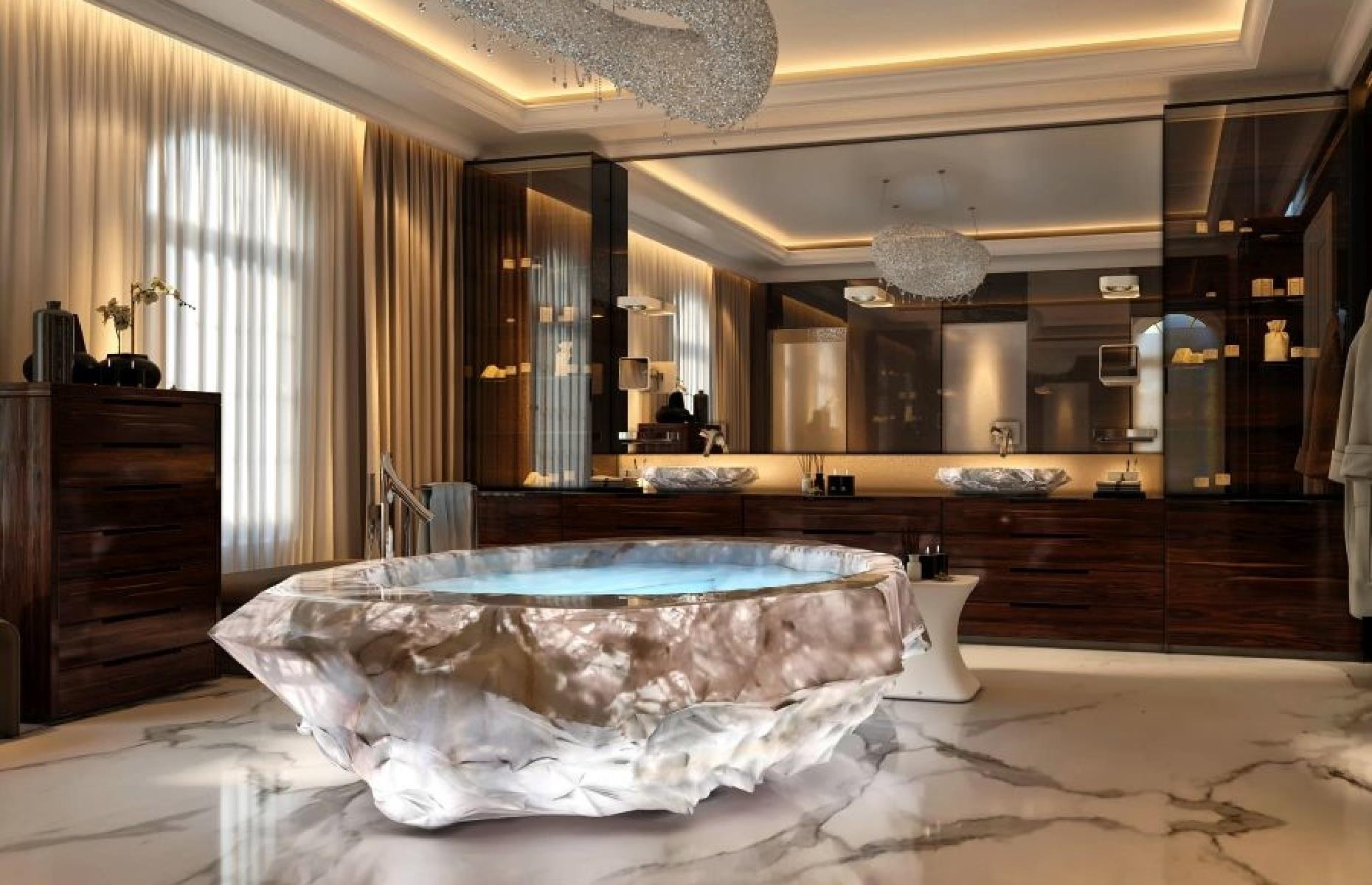 Квартира с большой ванной. Baldi Rock Crystal Bathtub ванна. 22 Карата виллы Дубай. Хрустальные ванны Carat Villas. Виллы XXII Carat Дубай.
