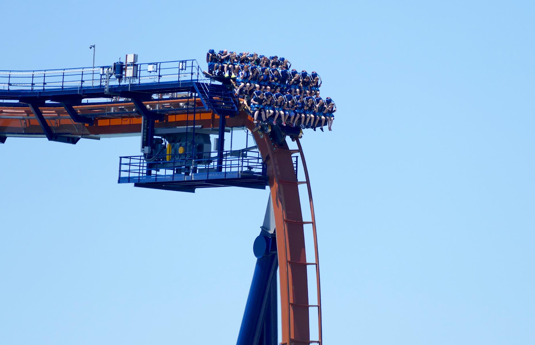 Pittsburgh Steelers Kennywood roller coaster: Barrel roll at 197 feet