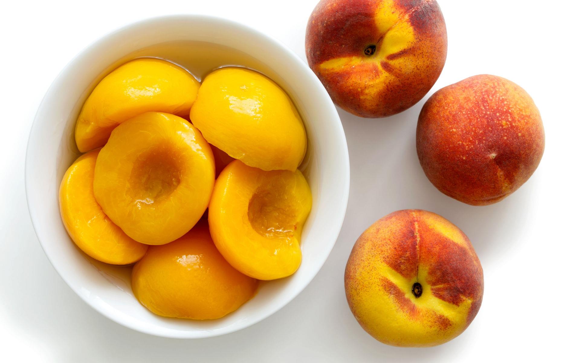 Swap fresh peaches for canned