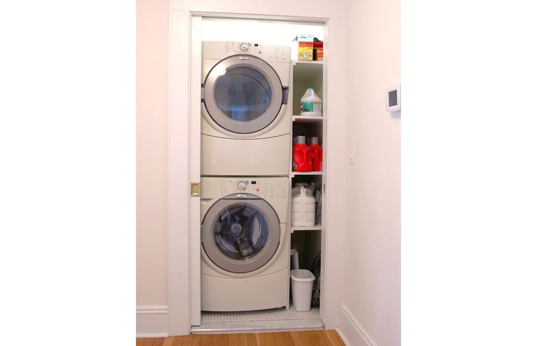 Upstairs laundry room for a new mum