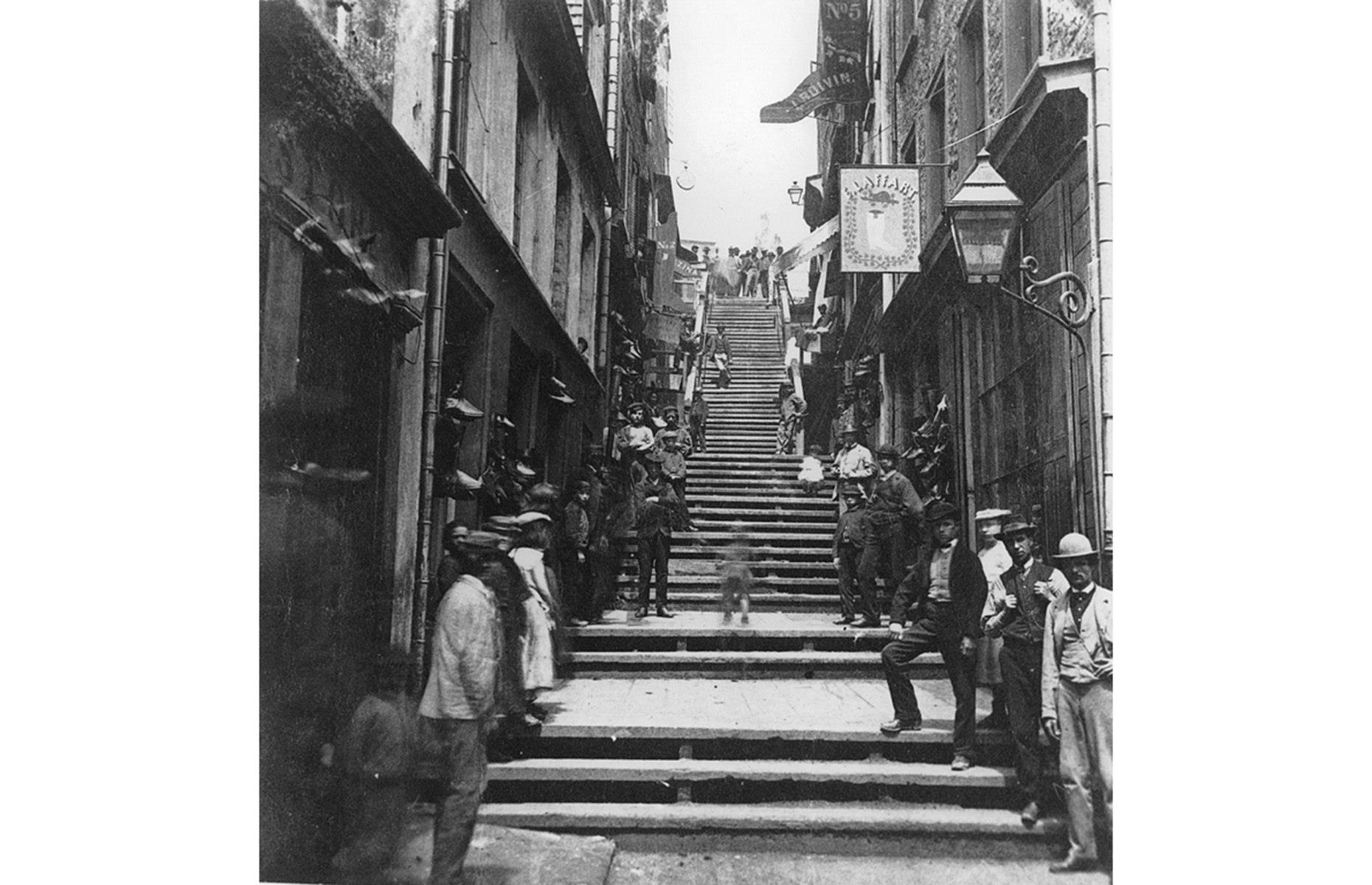 1870: Breakneck Steps in Quebec City, Quebec