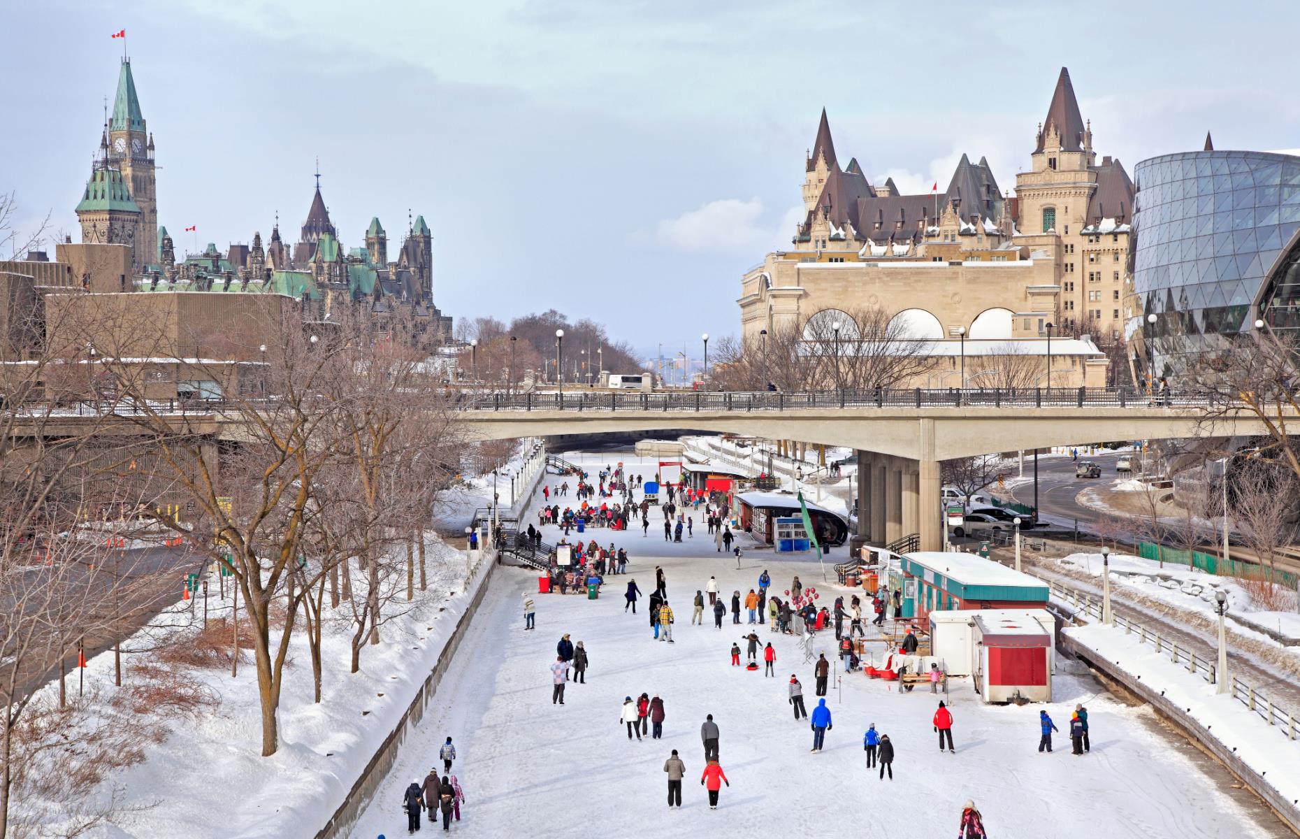 The Rideau Canal is the world’s largest skating rink
