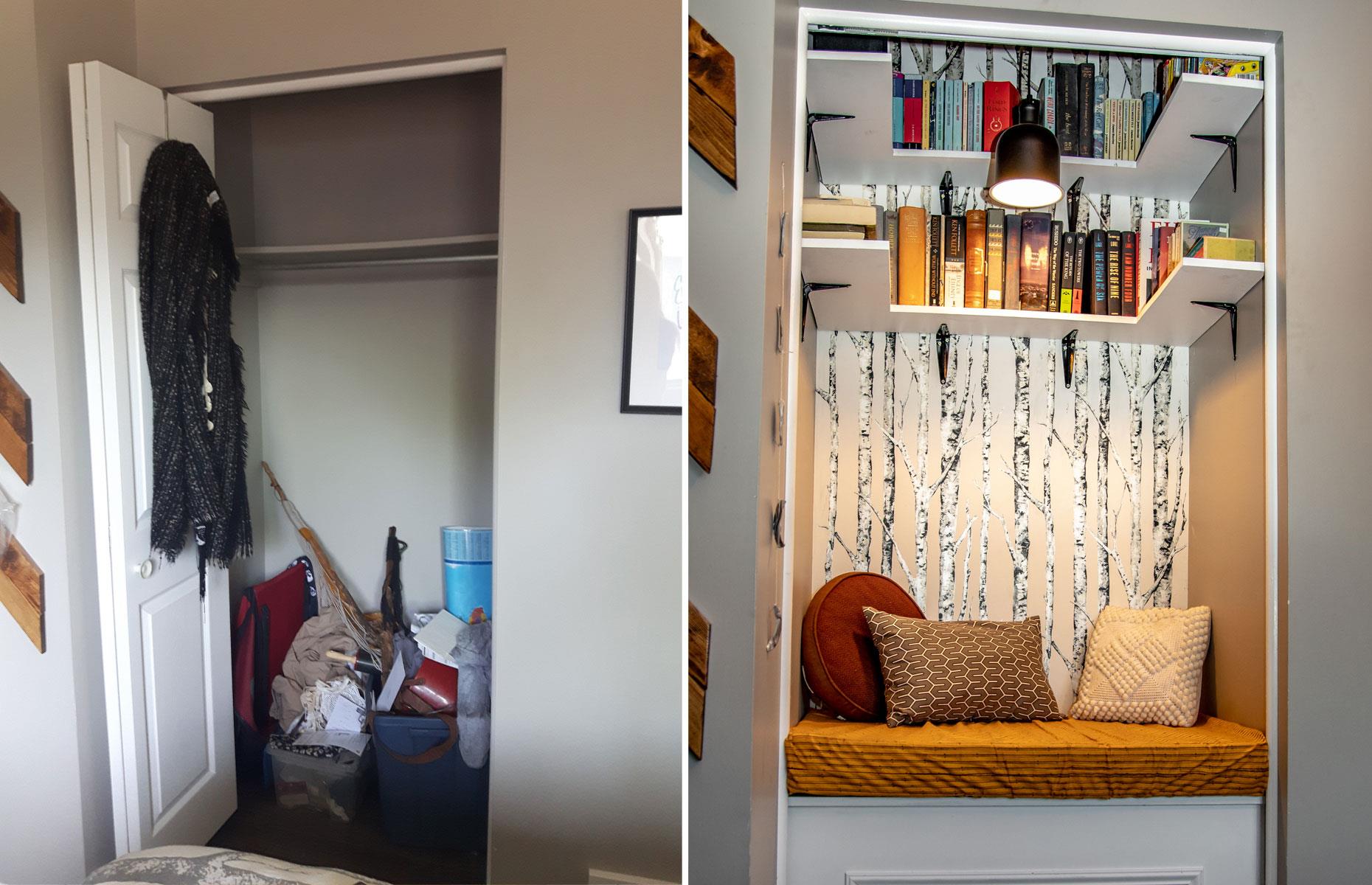 Closet reading nook
