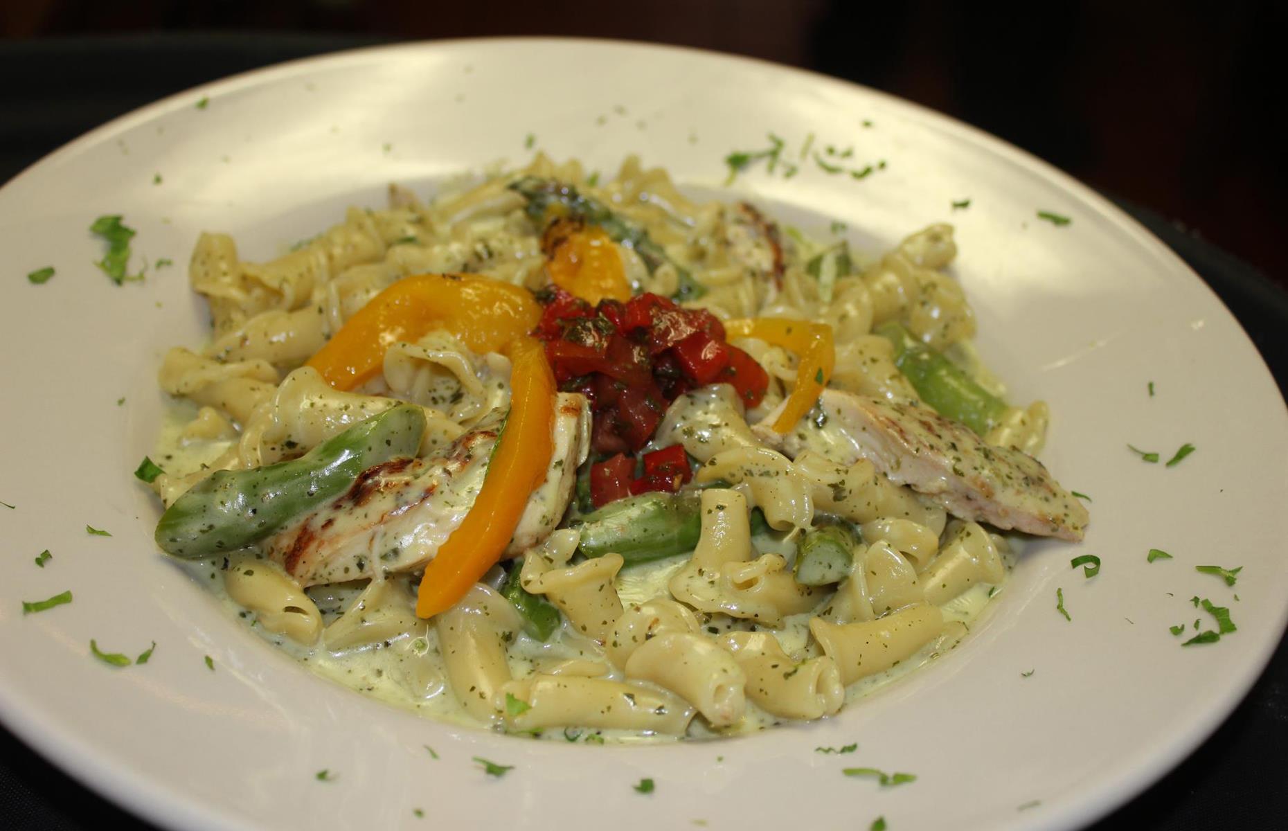 Nebraska: giglio with chicken and asparagus, Spezia, Omaha