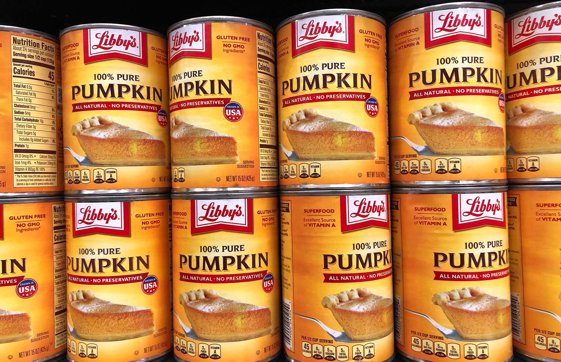 12. Squash in canned pumpkin