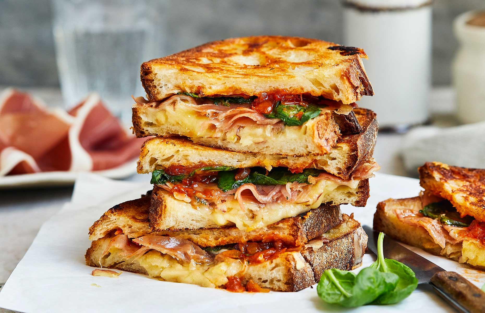 Parma Ham and Cheddar toastie