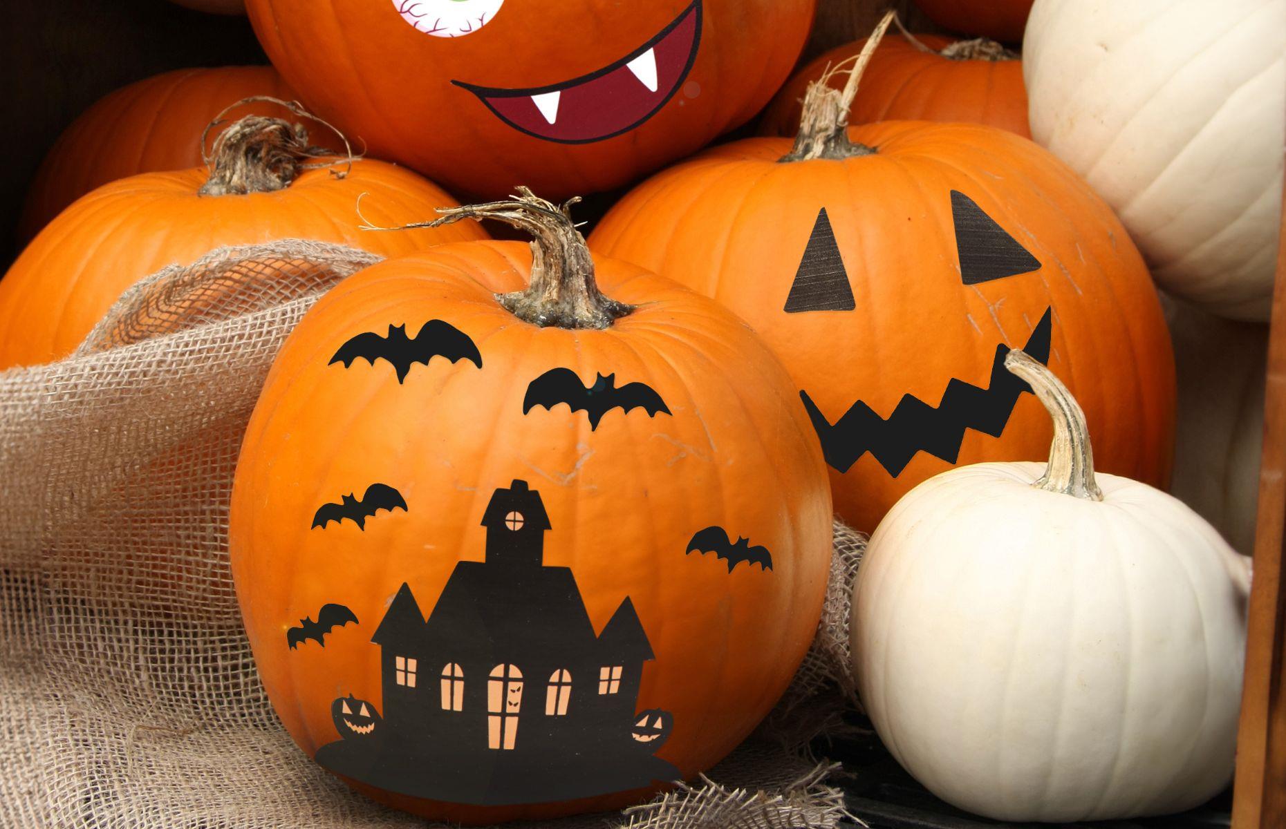 Style up pumpkins with stickers