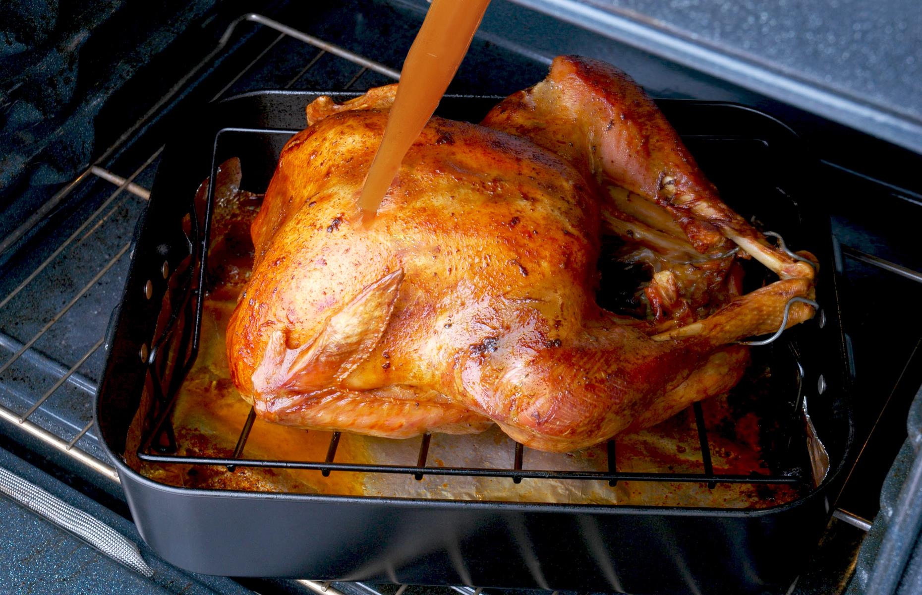 Basting the turkey