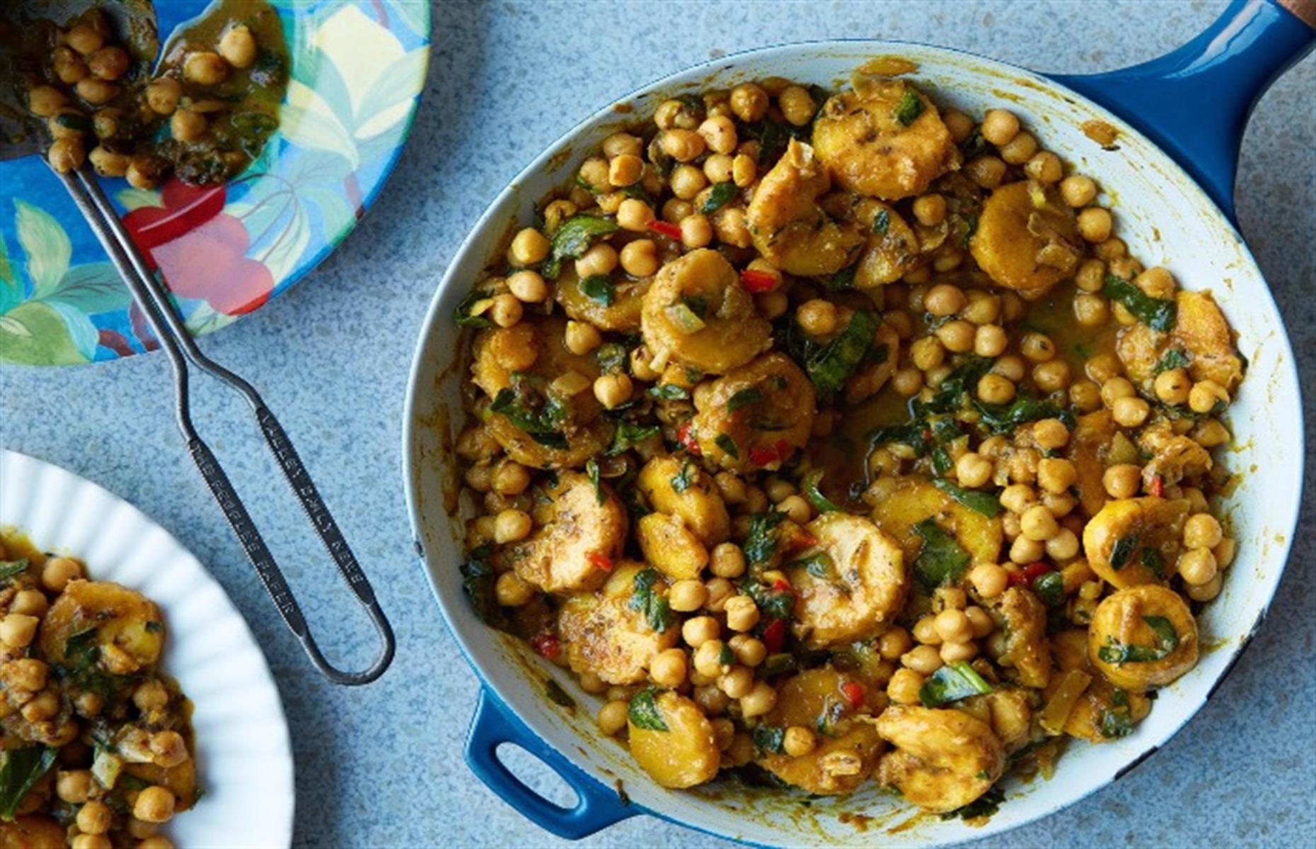 60. Plantain and chickpea curry