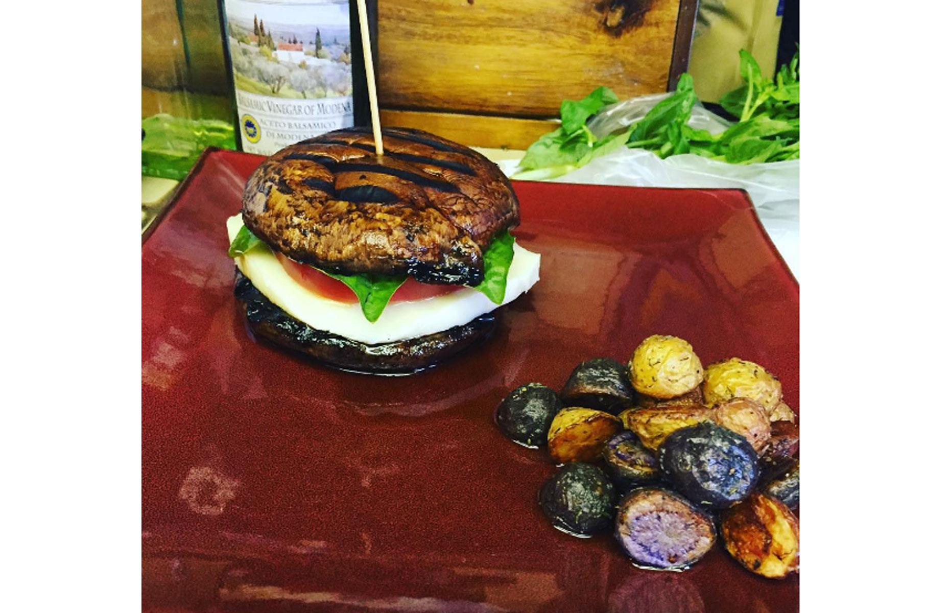 Roasted Portobello mushroom bun