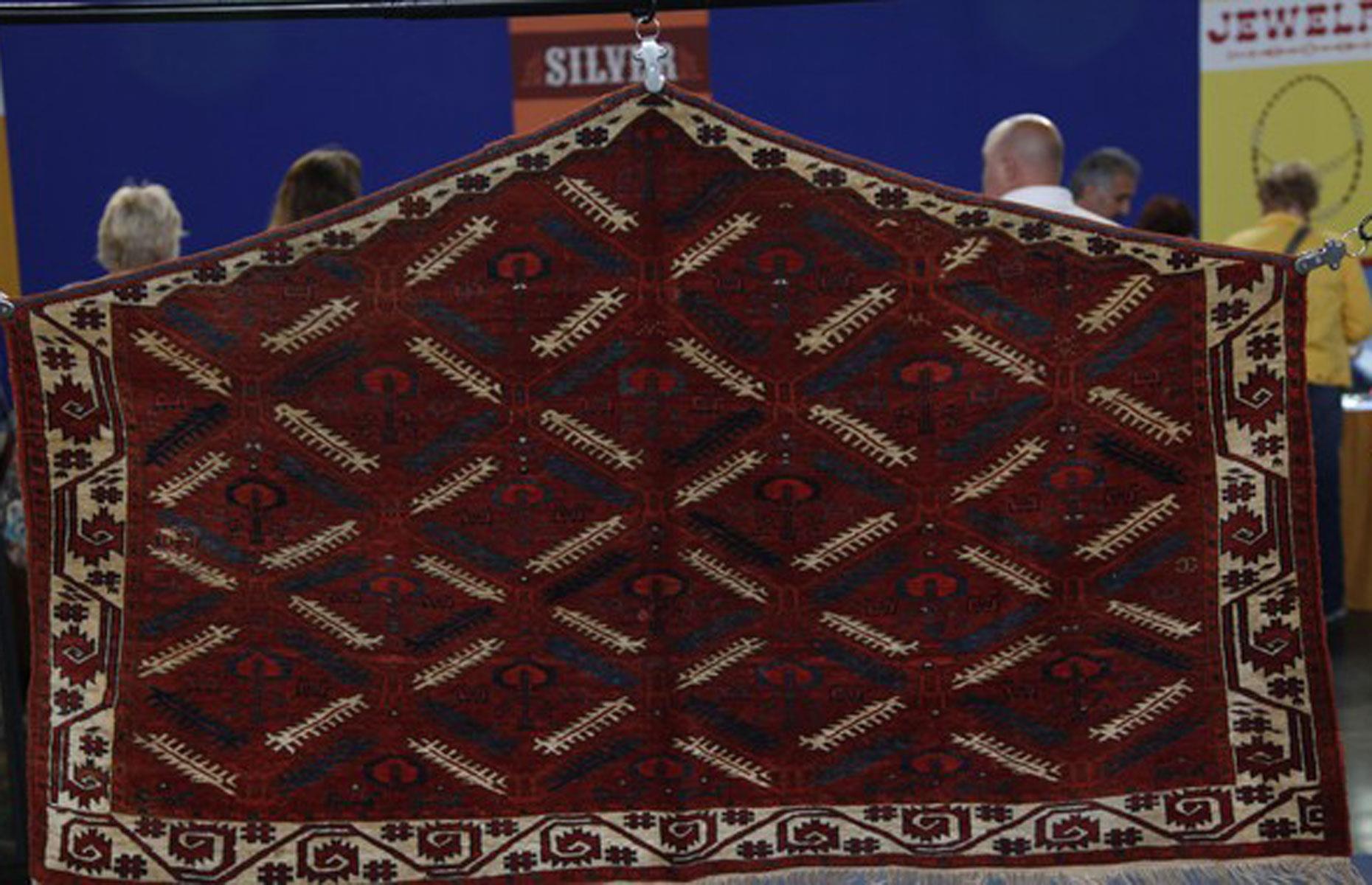 An antique Turkmenistani rug