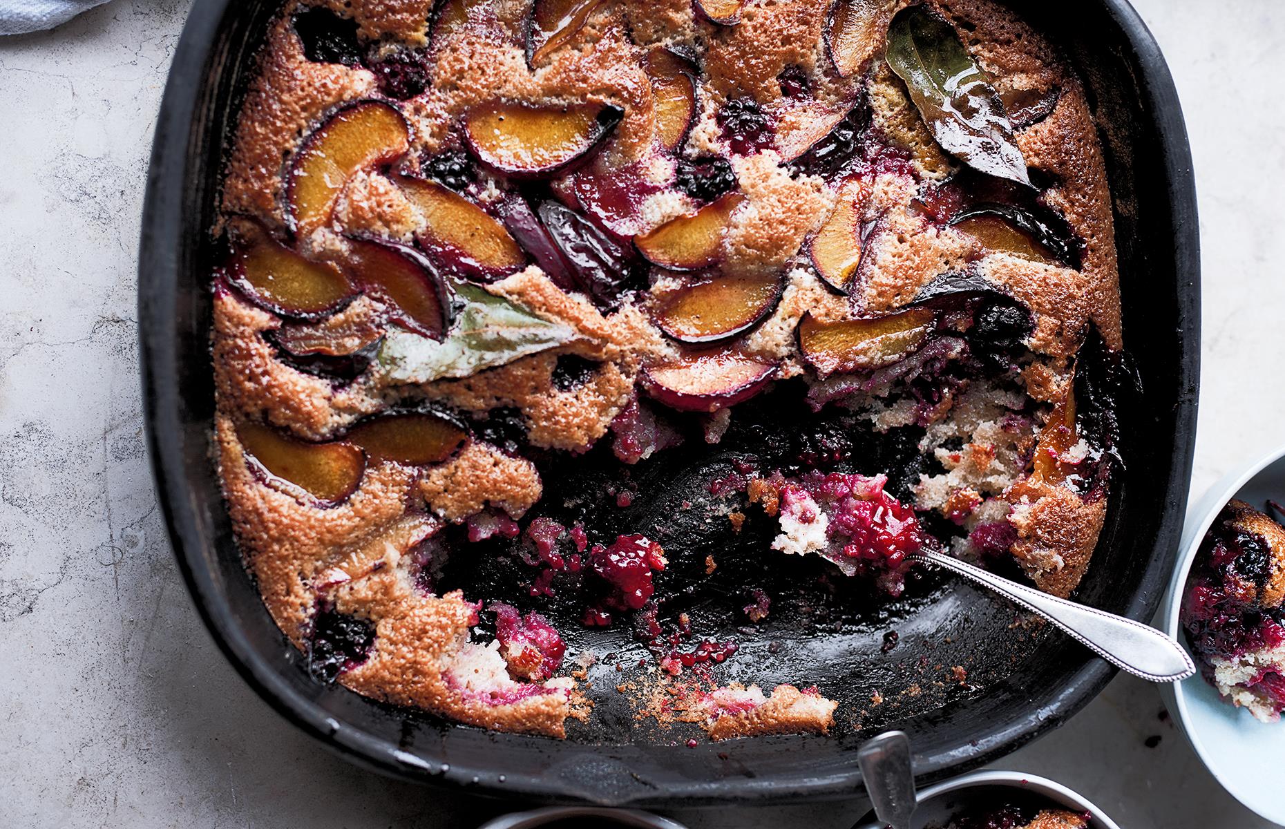Dessert: plum and blackberry friand