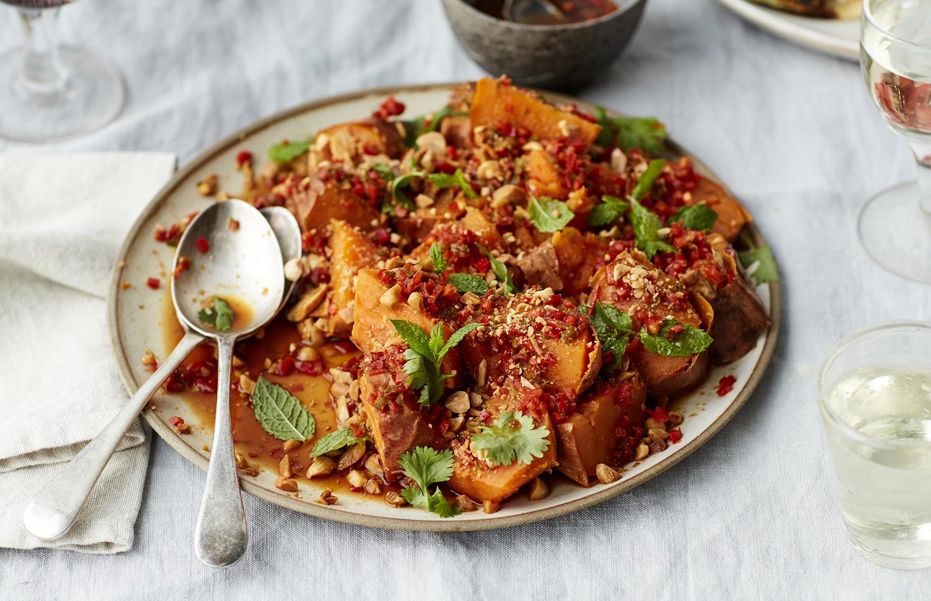 Baked sweet potato salad