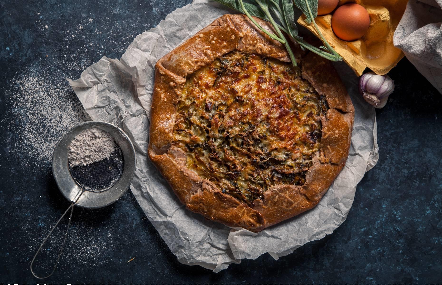 French-style galettes with chard and gruyère