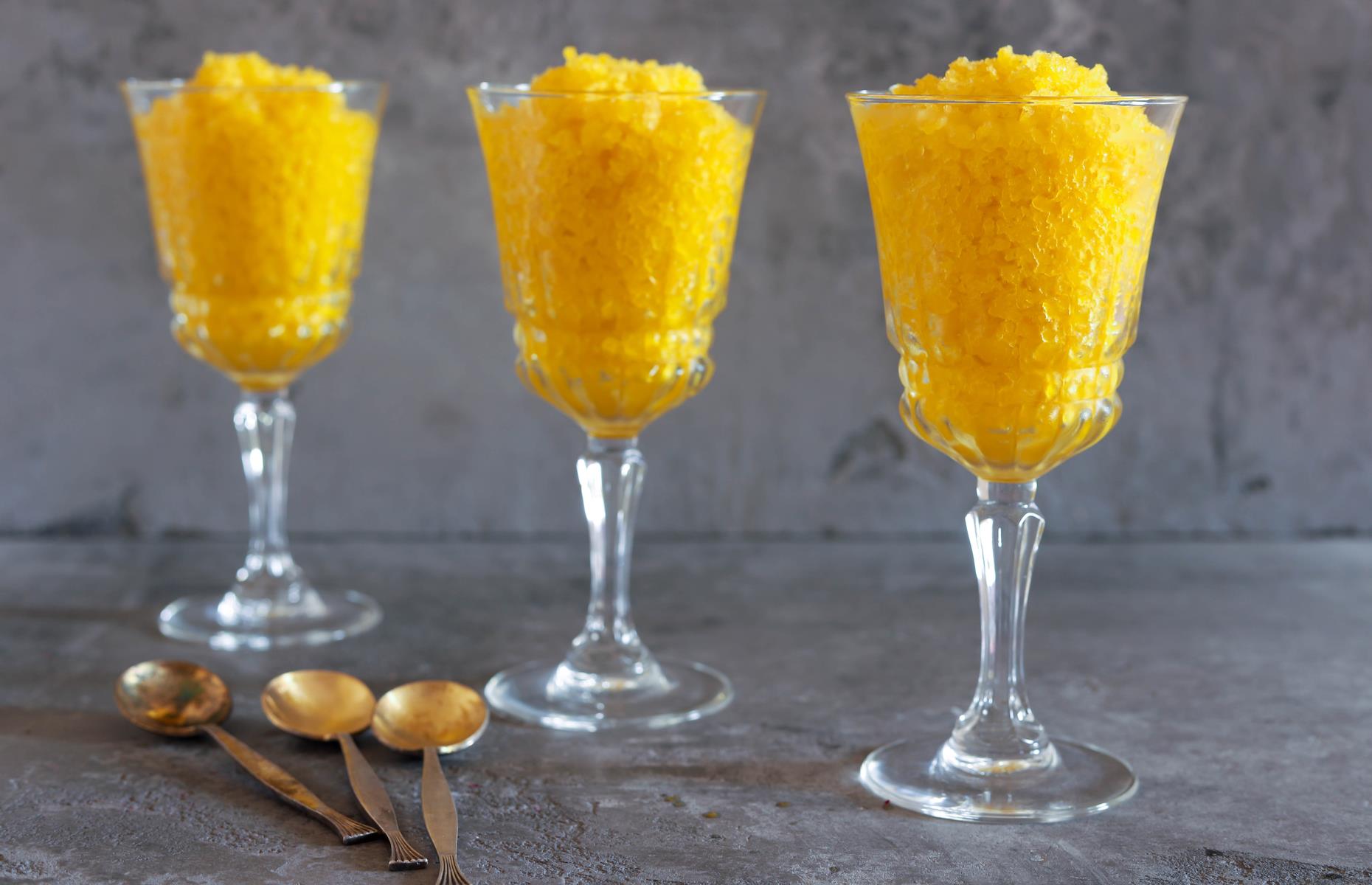 Mango and rum granita
