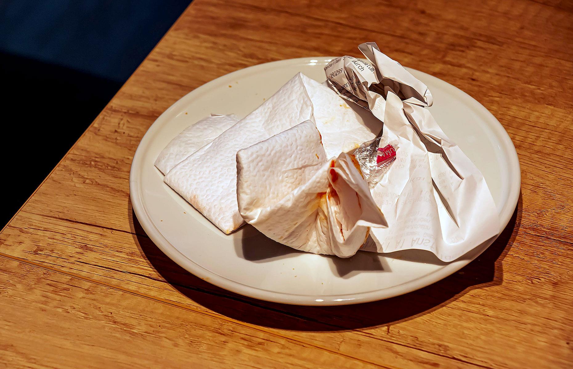18. Place your napkin back on the table