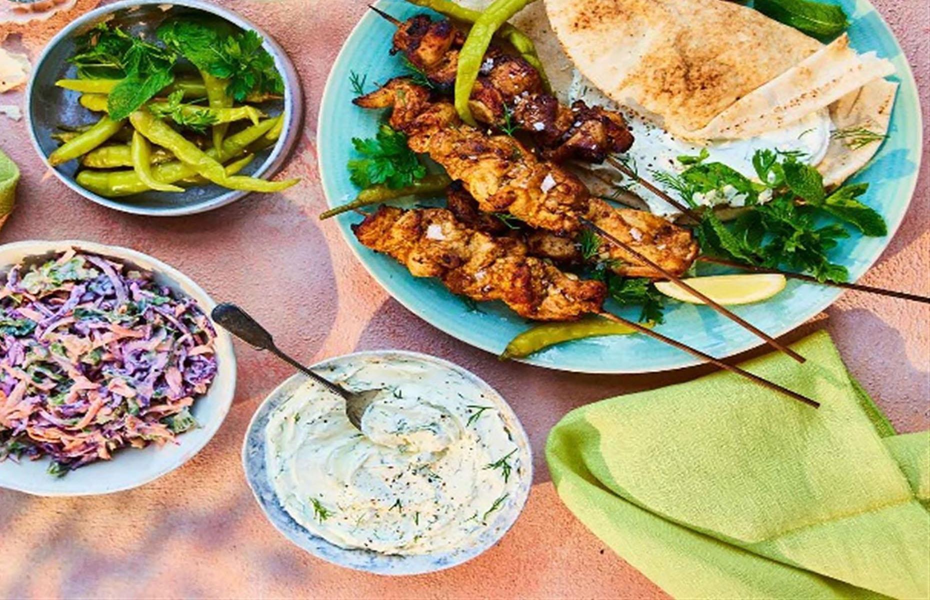 Chicken shawarma flatbreads
