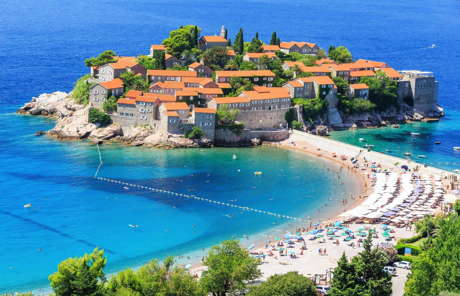 Sveti Stefan Beach, Budva, Montenegro