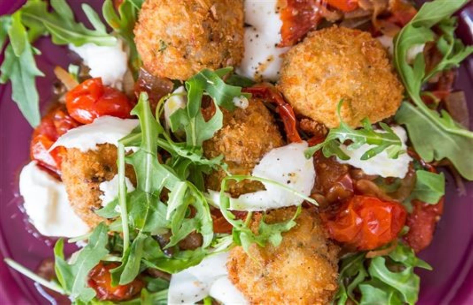 ... and leftover risotto for arancini