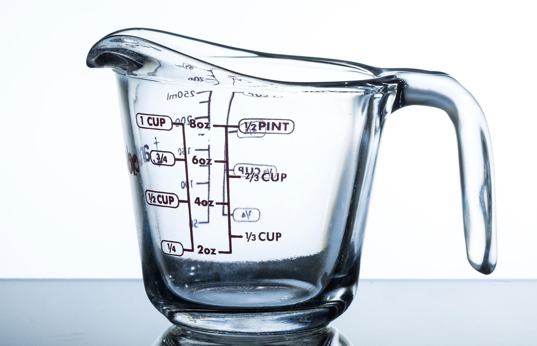 Glass measuring jug