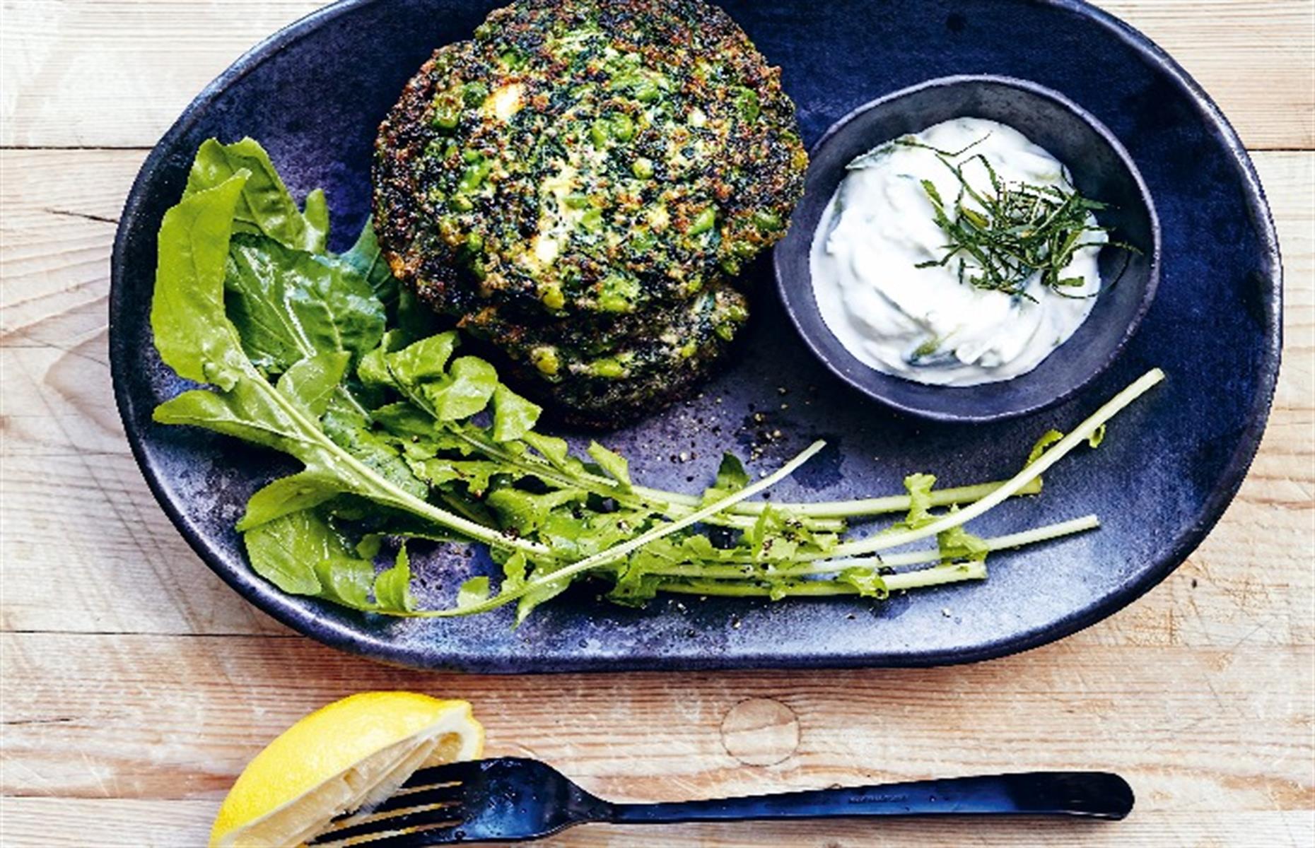 15. Mint, pea, spinach and chia fritters