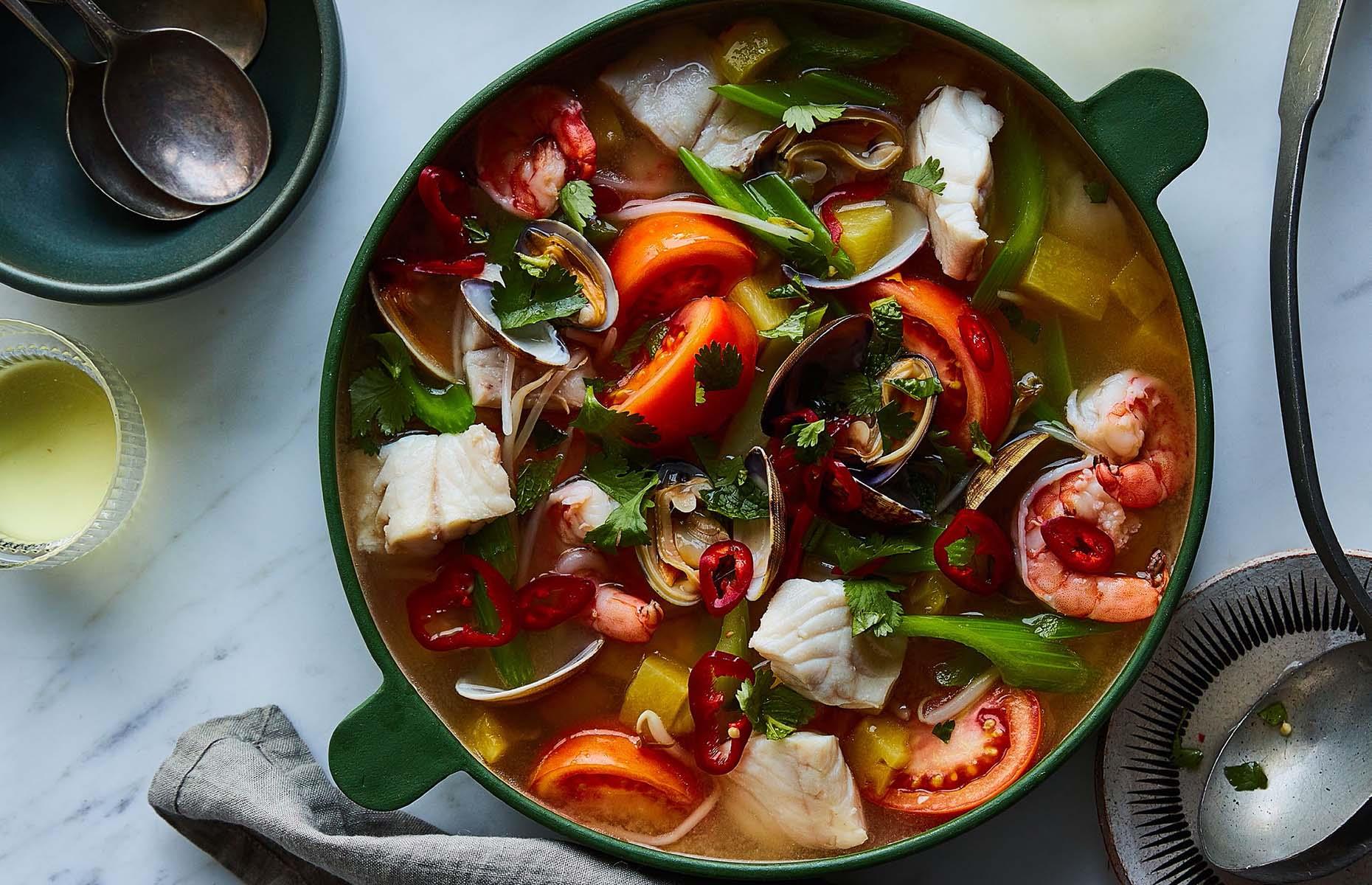 Vietnamese-style seafood stew 