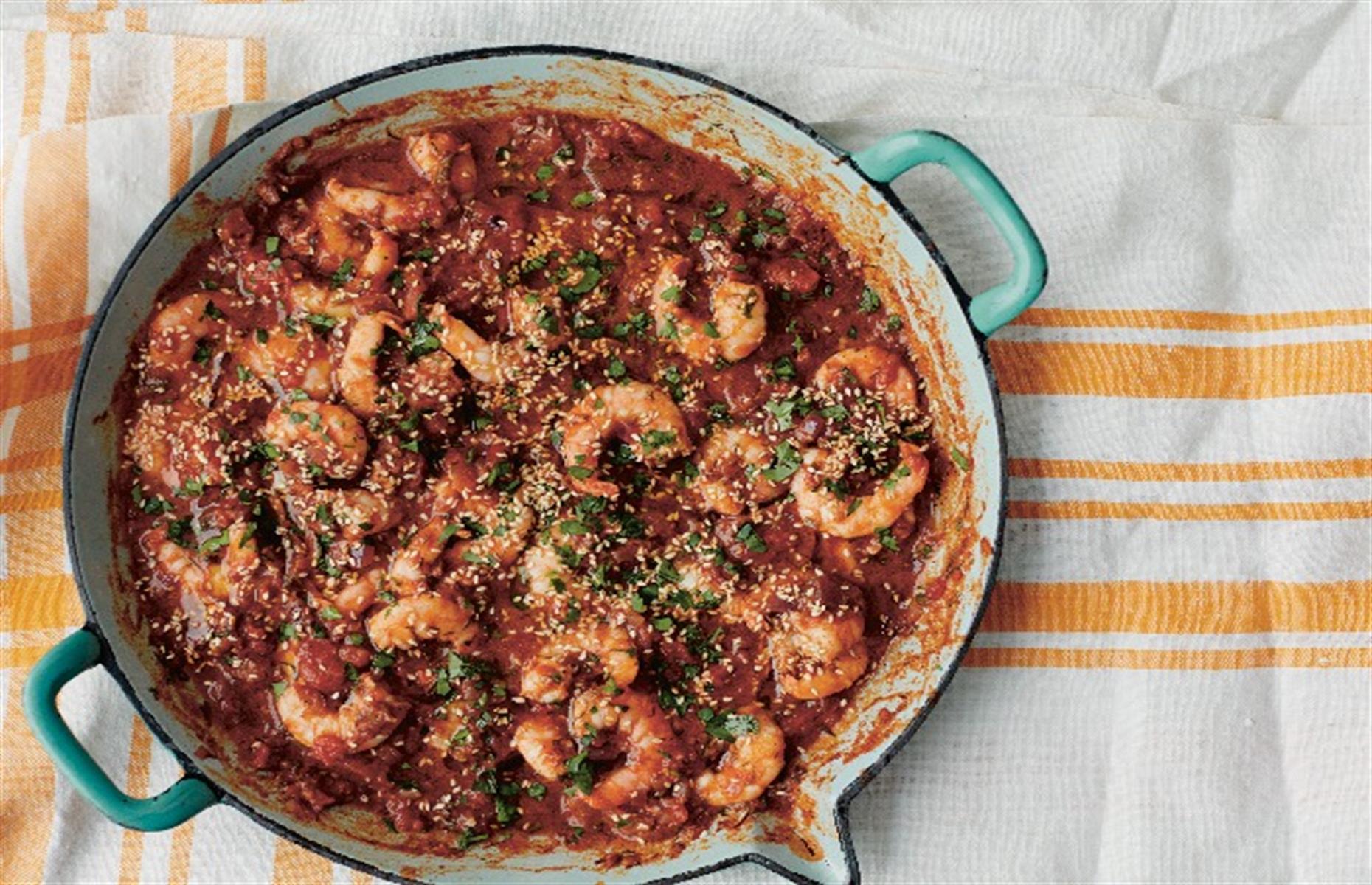 Spicy prawn and tomato stew