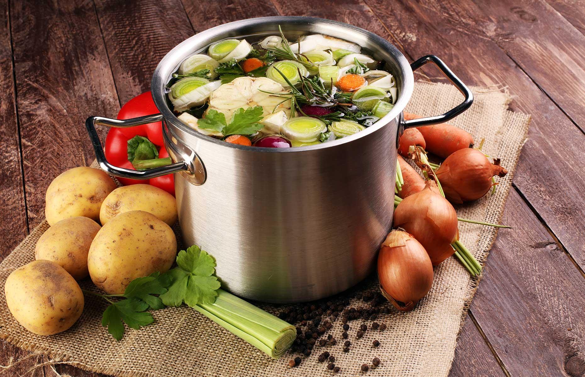 Set aside vegetable scraps for stock