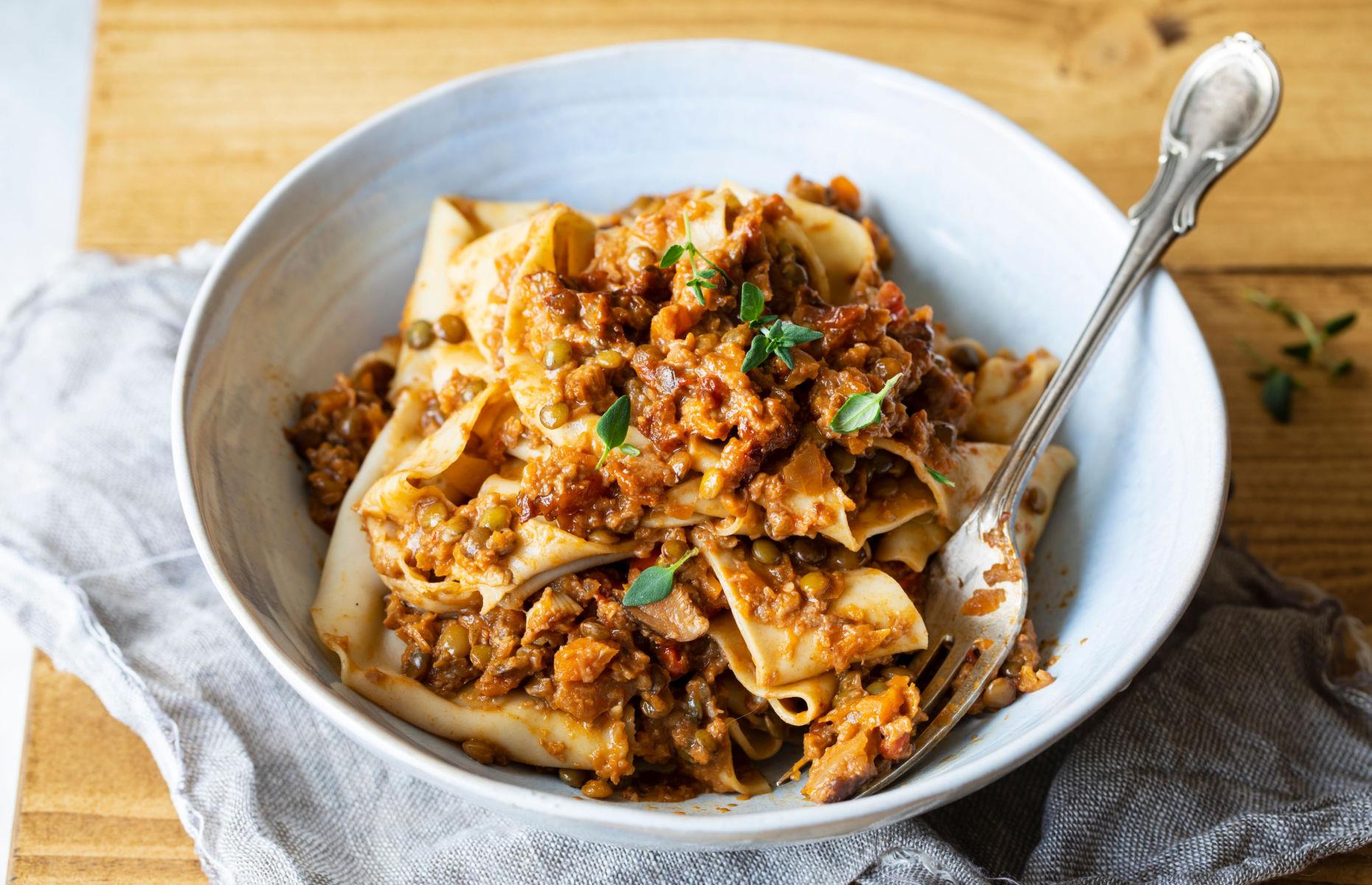Use lentils instead of meat for Bolognese