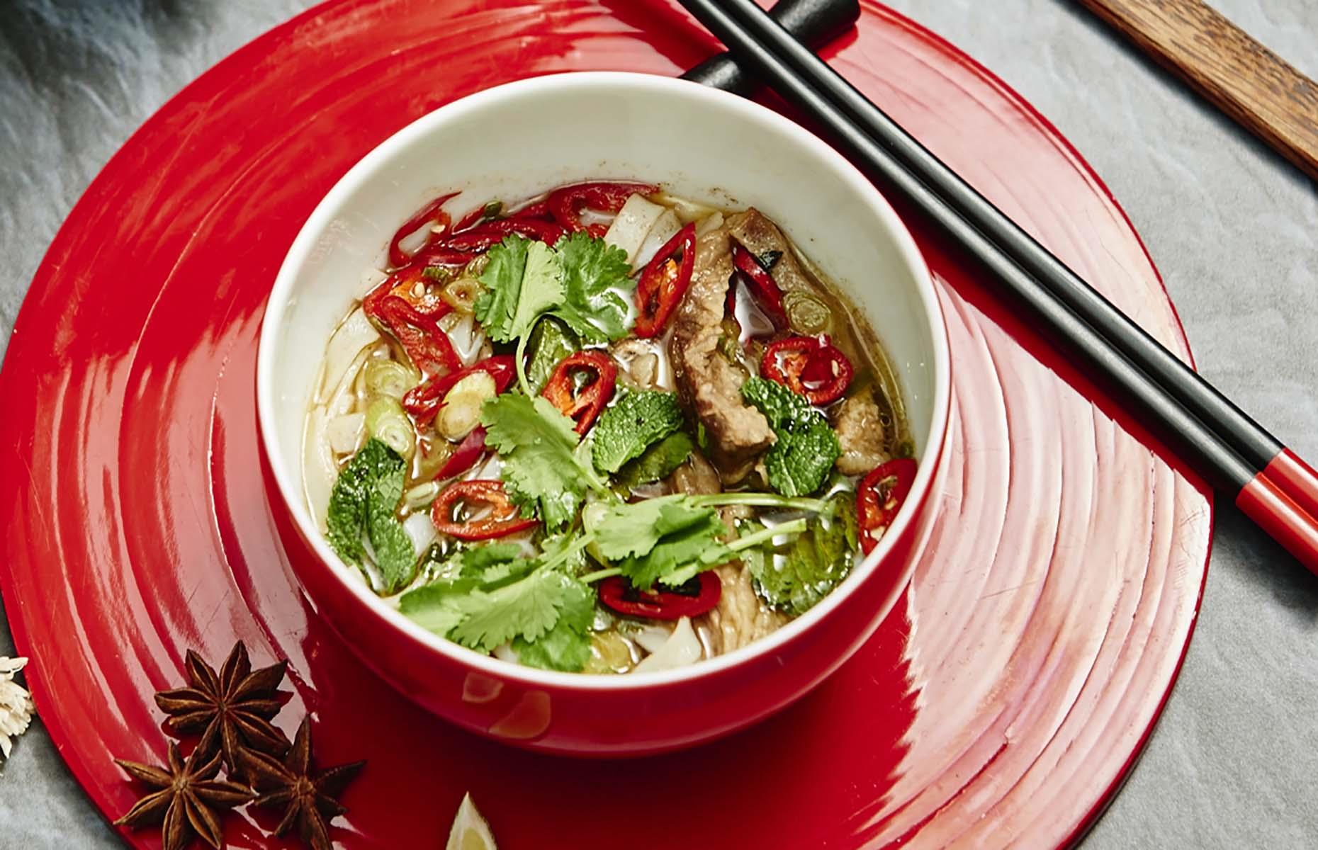 Slow-cooked short rib pho