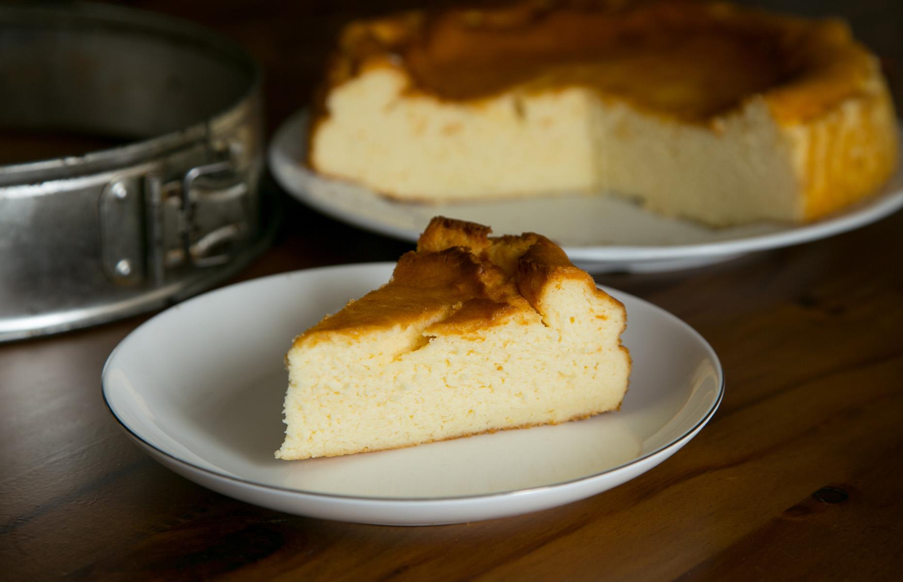 Cool cheesecake in the oven to prevent cracks