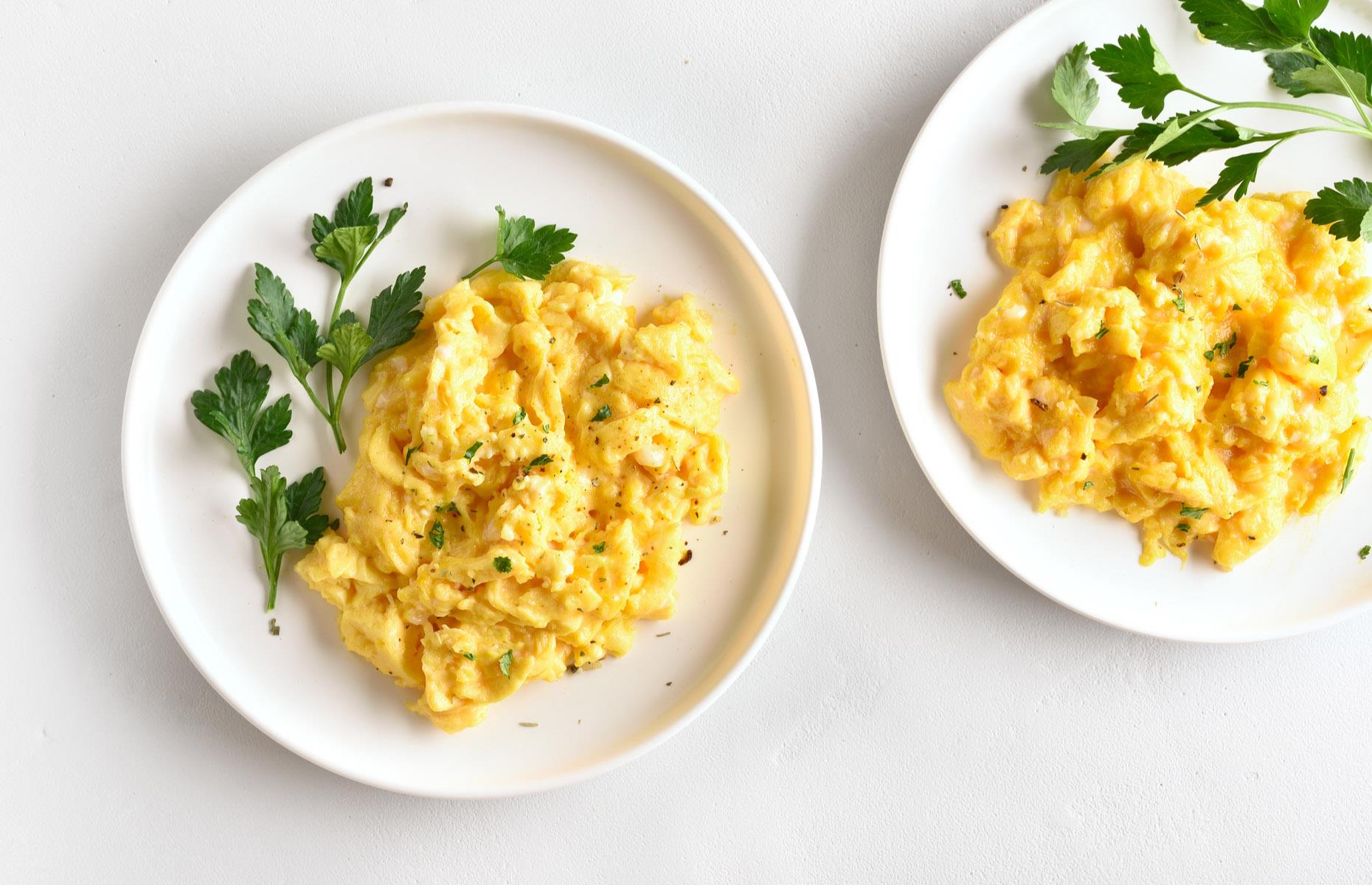 Microwave scrambled eggs for less washing up
