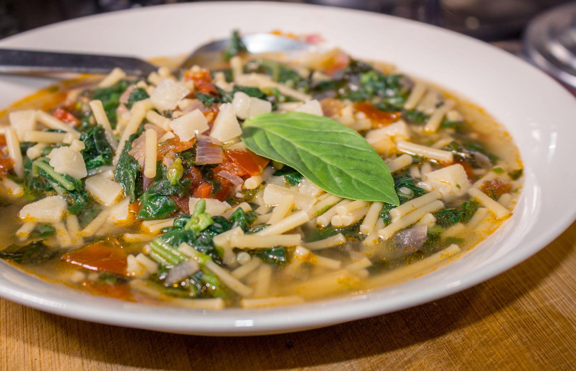 Swap mini pasta shapes for broken up spaghetti