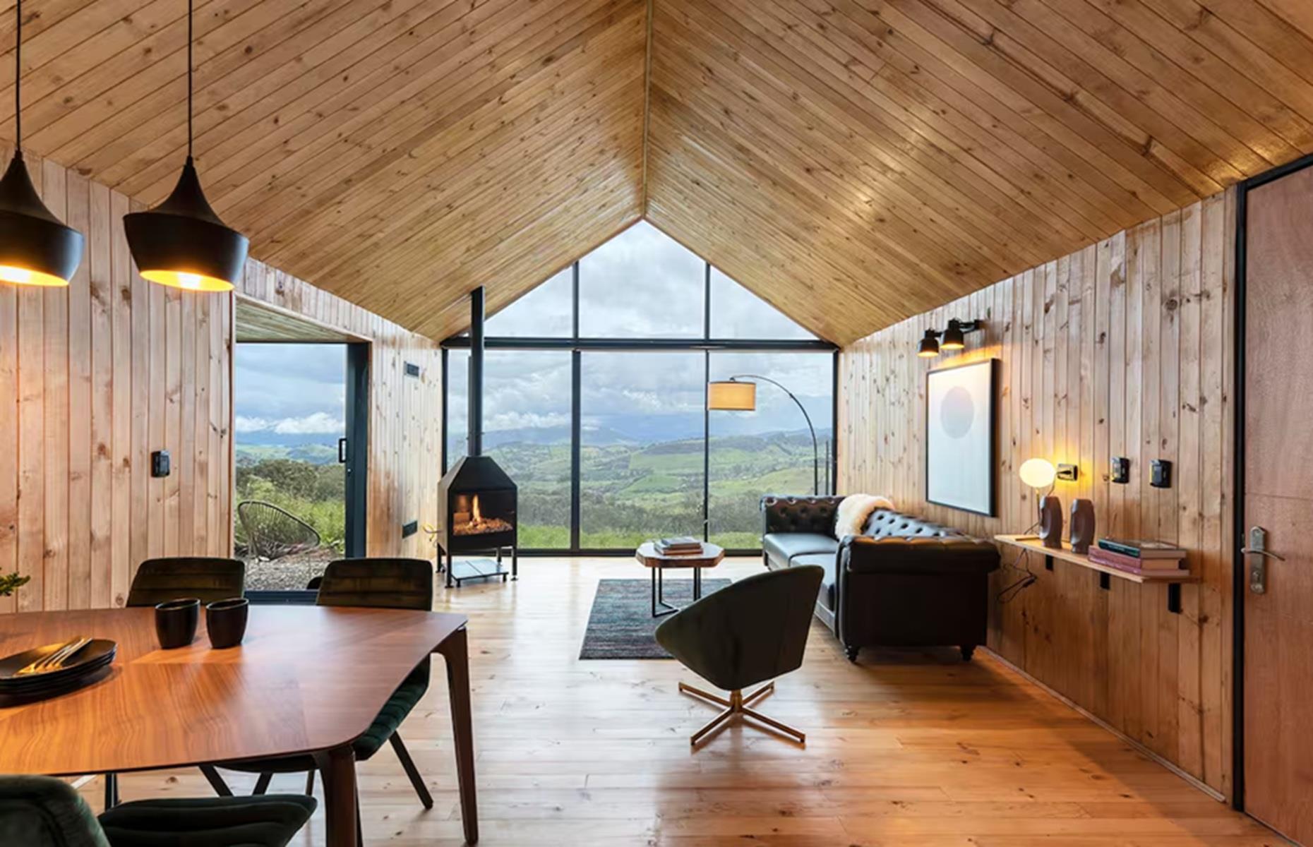 Walls of timber and glass