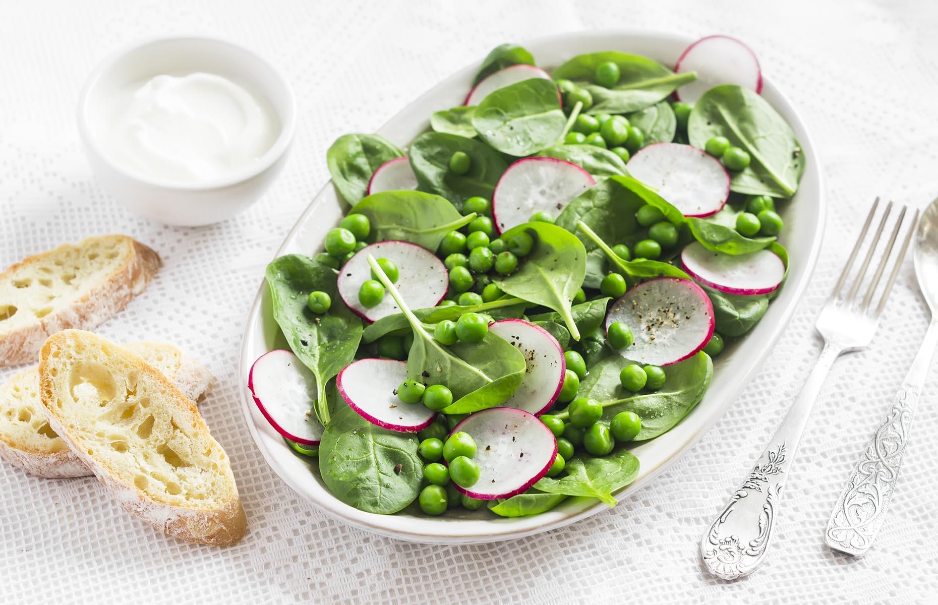 Radish and pea salad