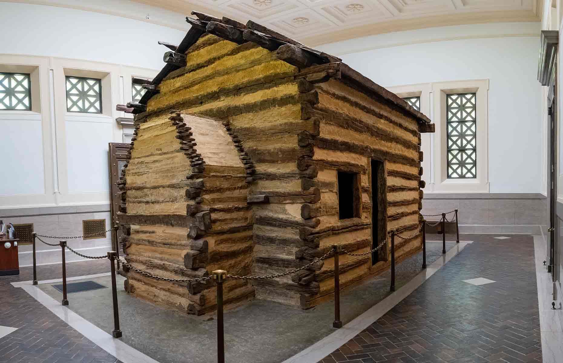 Abraham Lincoln's humble cabin on the Kentucky frontier