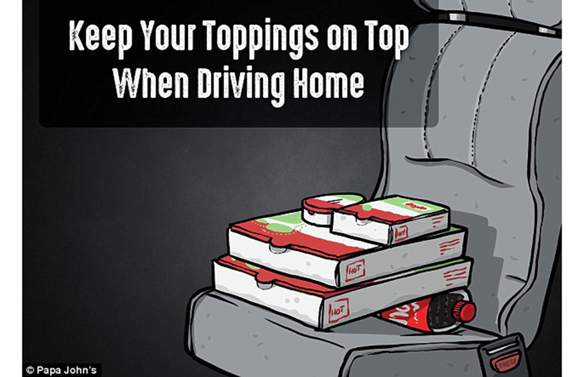 Stop pizza toppings moving in transit