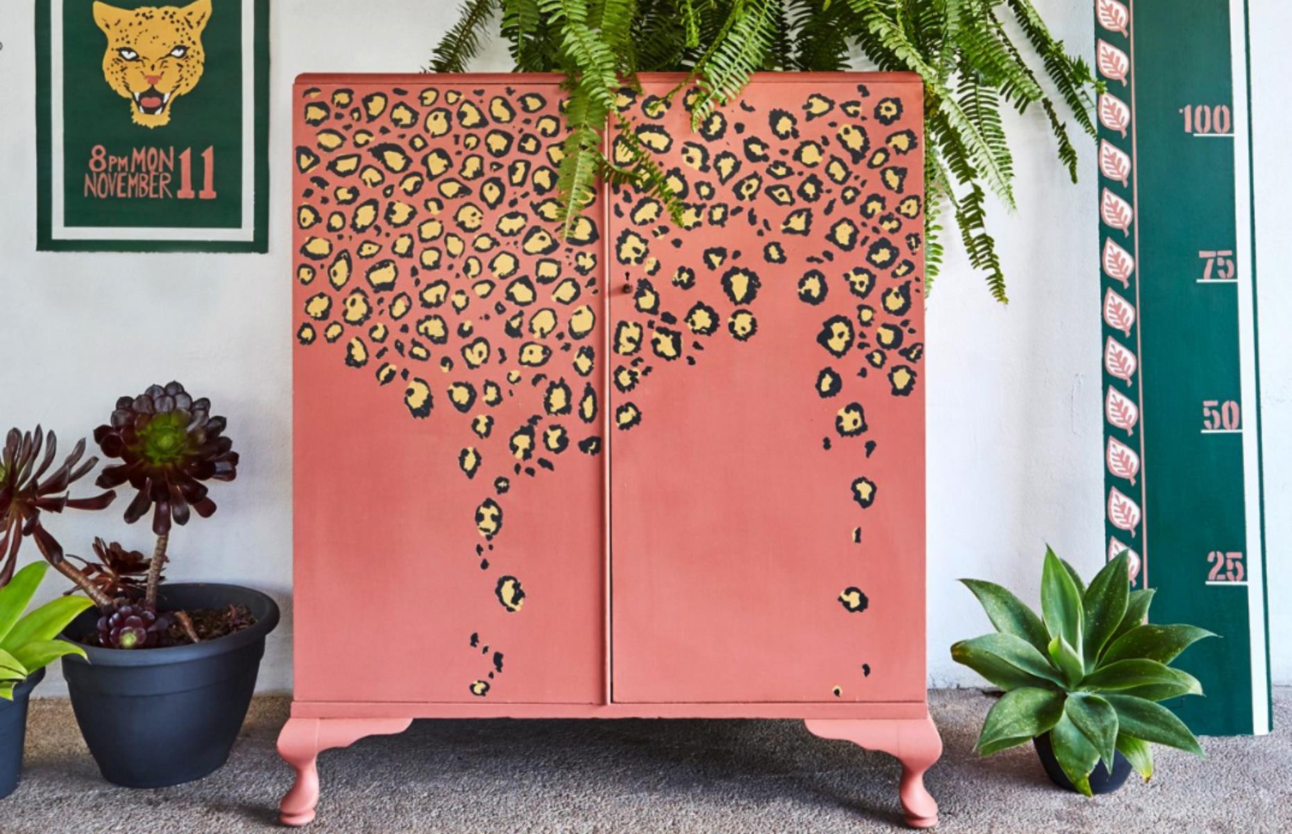 Liven up a cabinet with leopard print