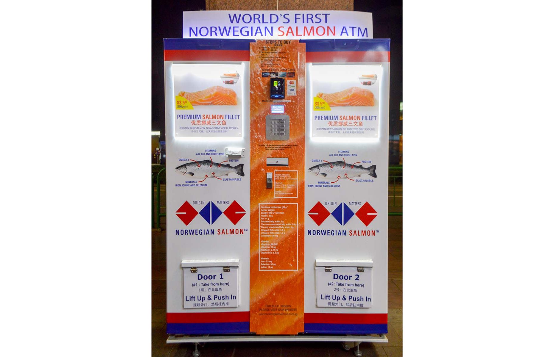 Norwegian salmon ATM, various locations, Singapore