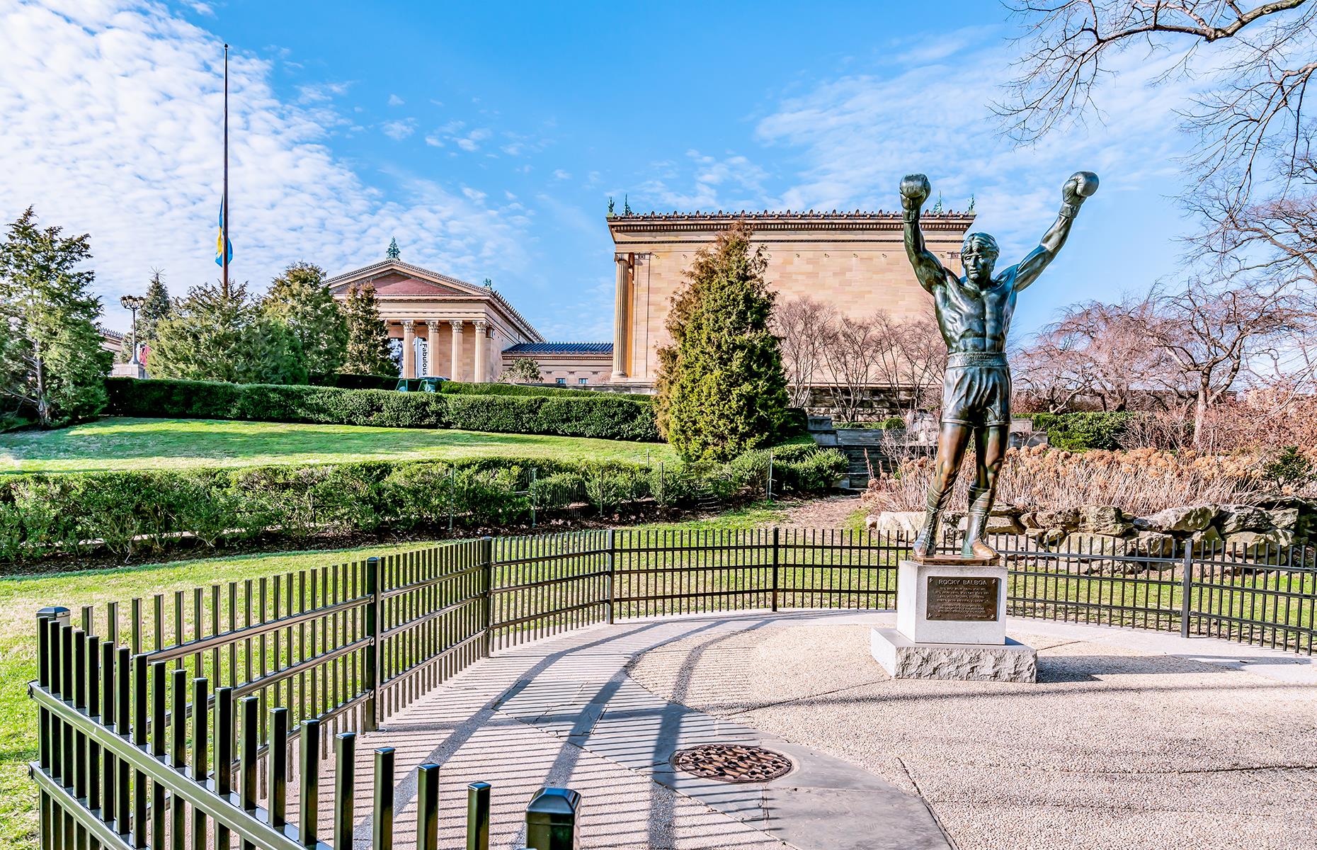 Philadelphia Museum of Art steps and Rocky Statue, Philadelphia, Pennsylvania