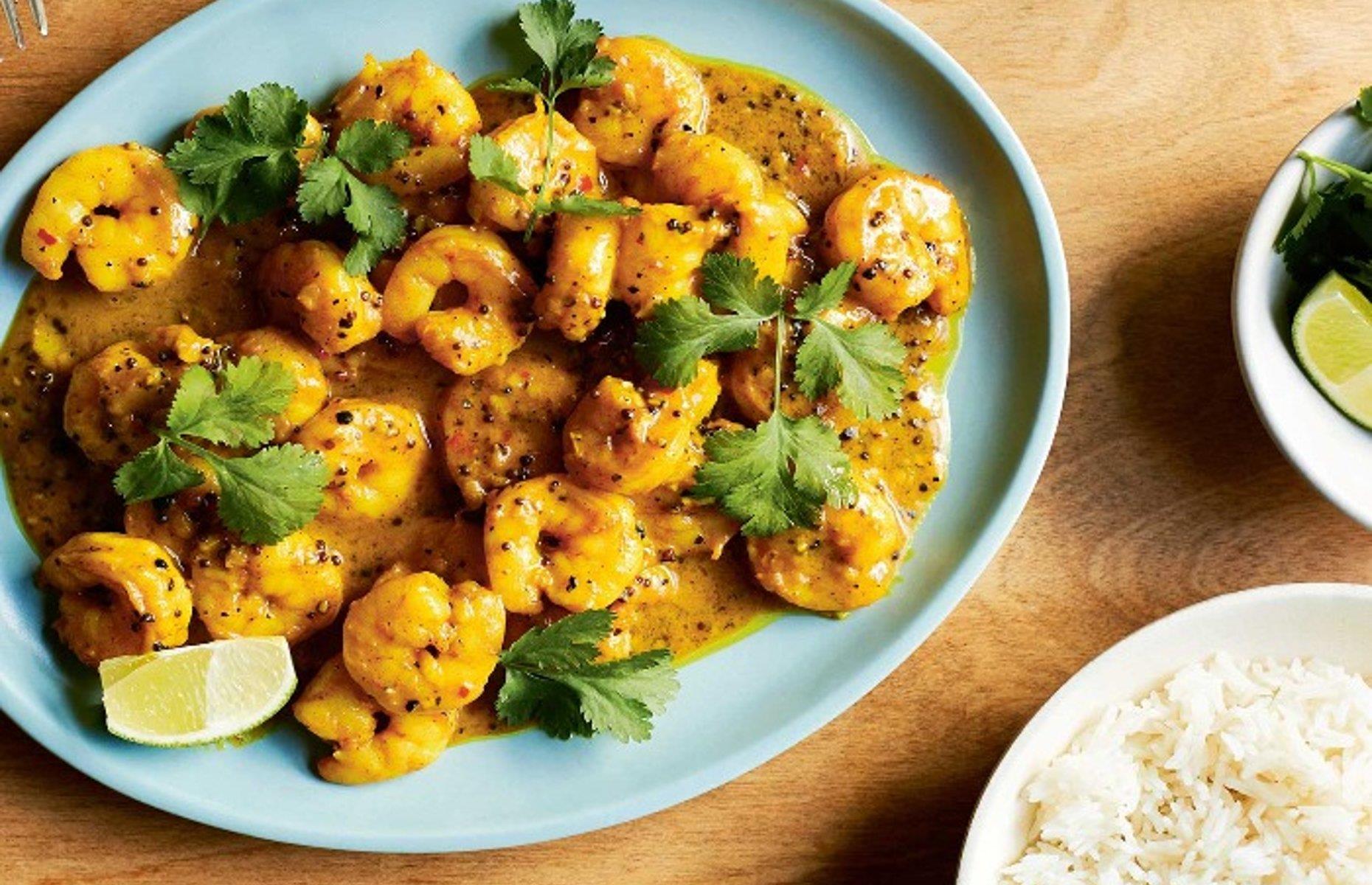 Garlic pepper butter prawns