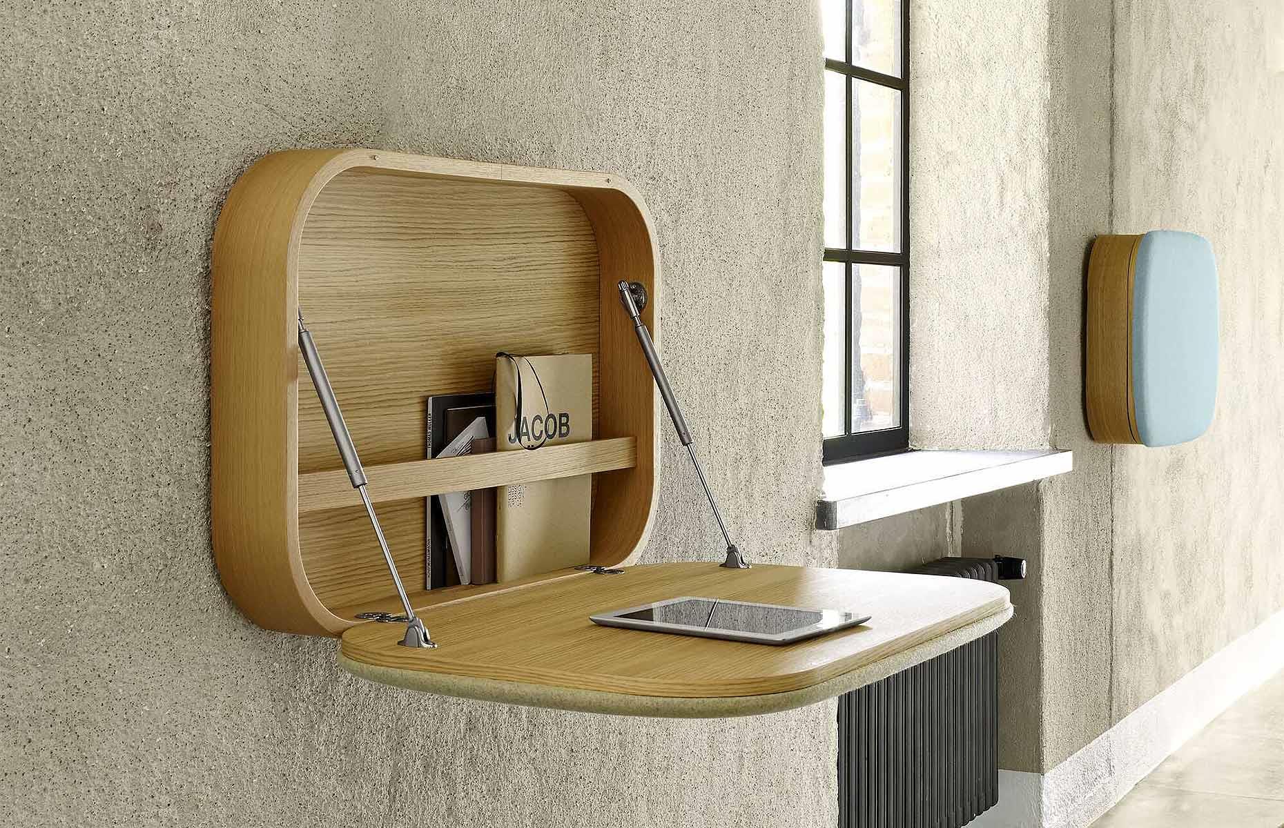 Flip a fold-down desk